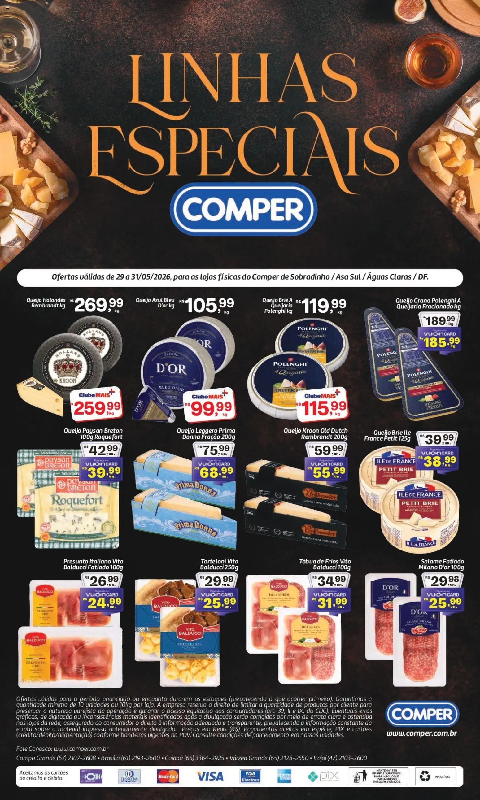 Comper Folheto - válido de 29.05.2026 | Página: 1 | Produtos: Queijo, Salame, Gouda, Tábua