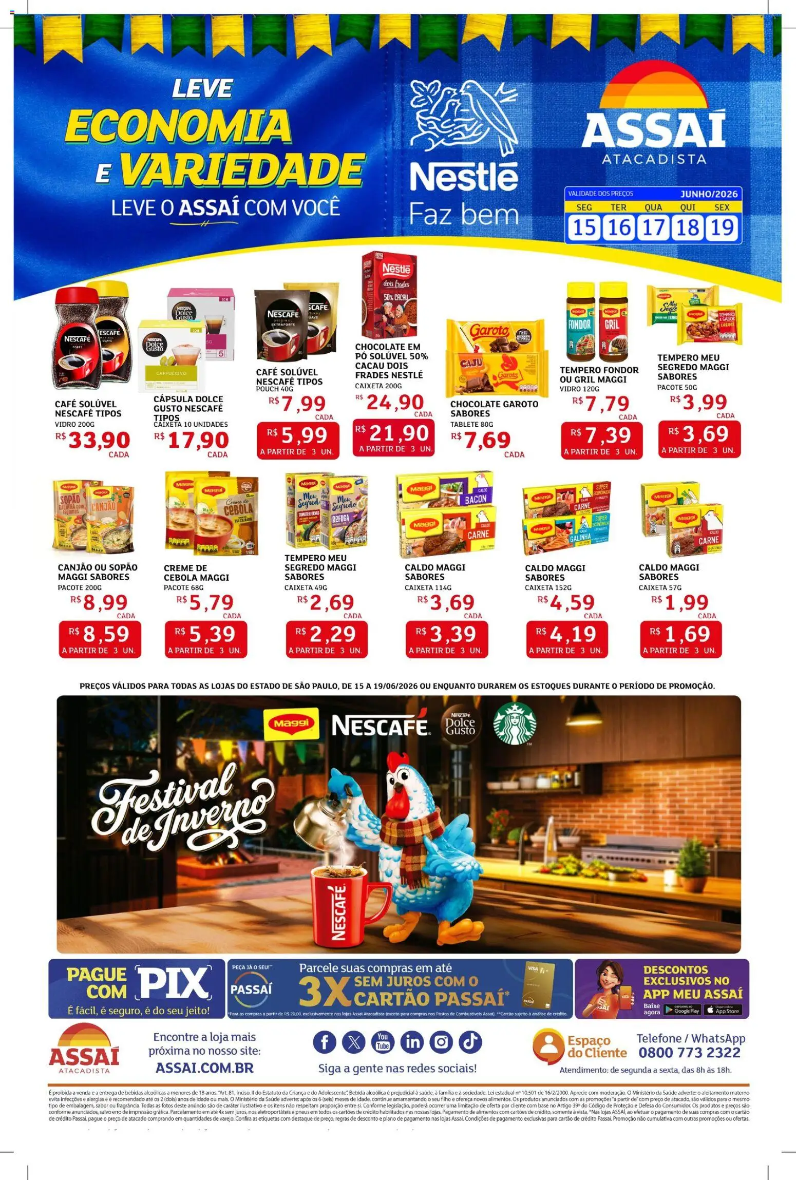 Assaí Atacadista Folheto - válido de 15.06.2026 | Página: 2 | Produtos: Caju, Café, Telefone, Café solúvel