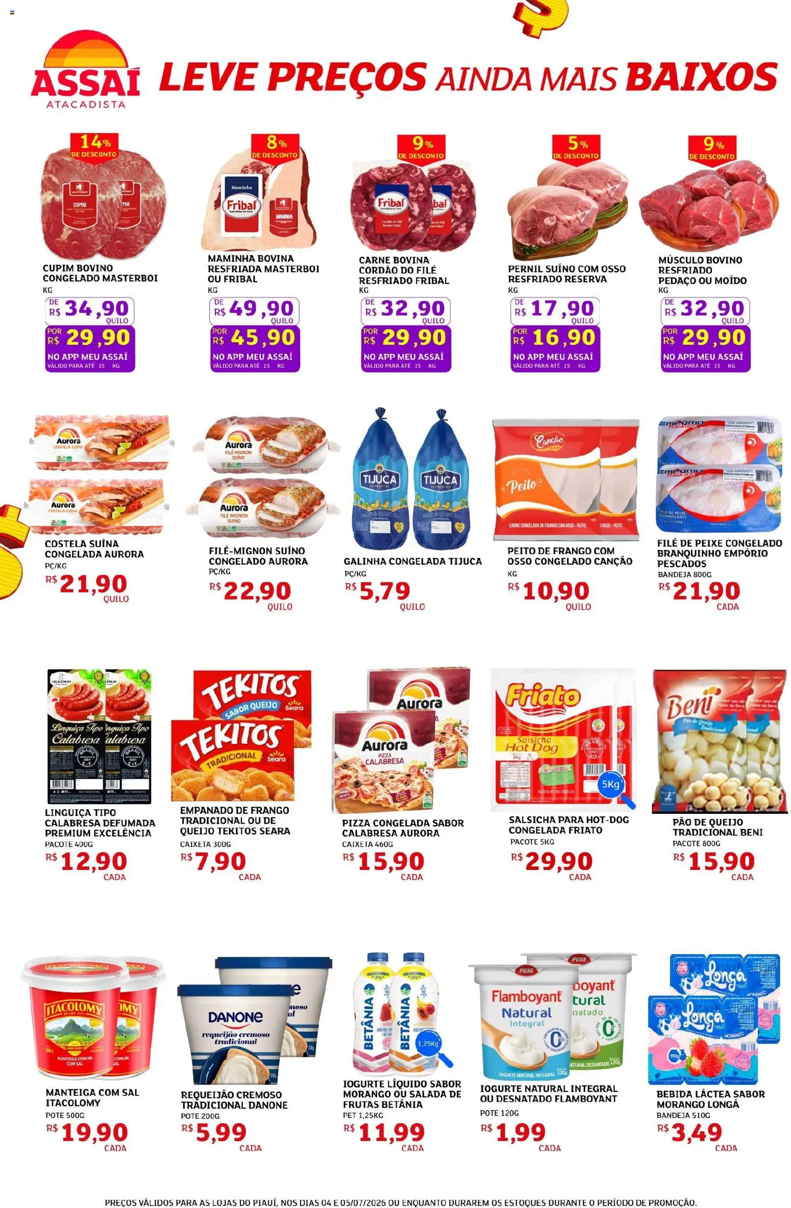 Assaí Atacadista Folheto - válido de 04/07/2026 | Página: 2 | Produtos: Filé mignon, Carne, Bebida, Sal