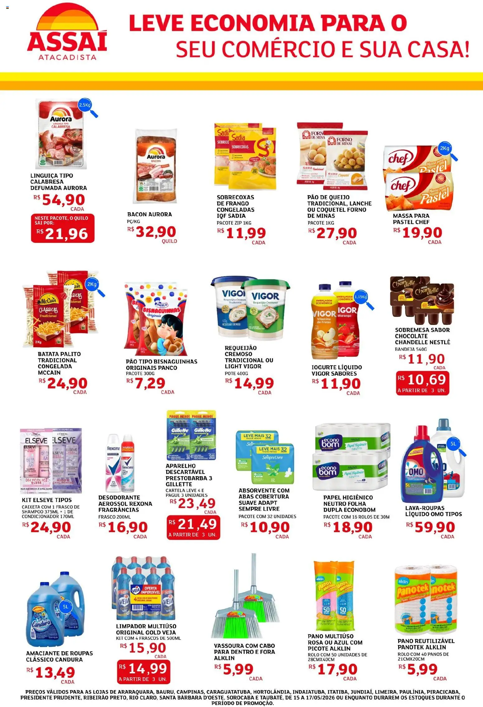 Assaí Atacadista Folheto - válido de 15.05.2026 | Página: 2 | Produtos: Rolo, Queijo, Roupas, Absorvente