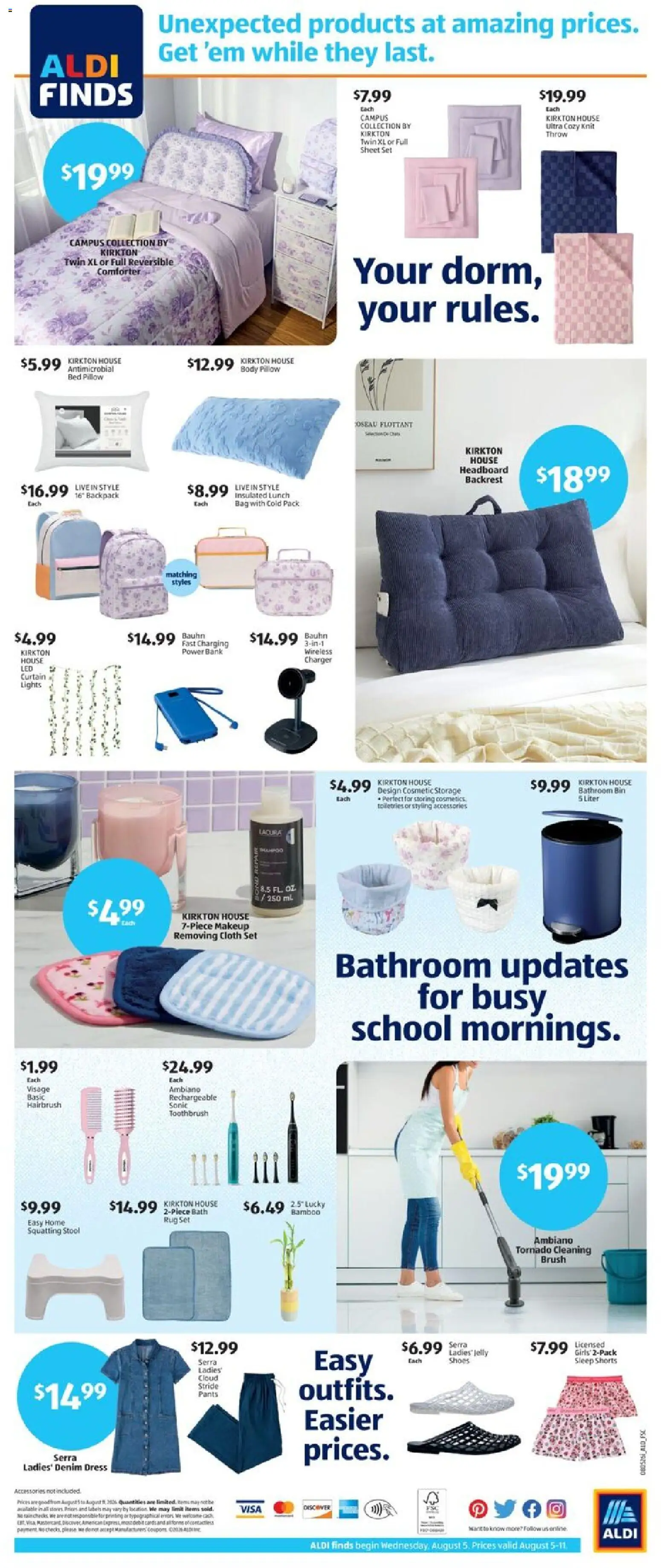 Aldi Weekly Ad - valid from 08/05/2026 | Page: 2 | Products: Bed, Backpack, Power Bank, Charger