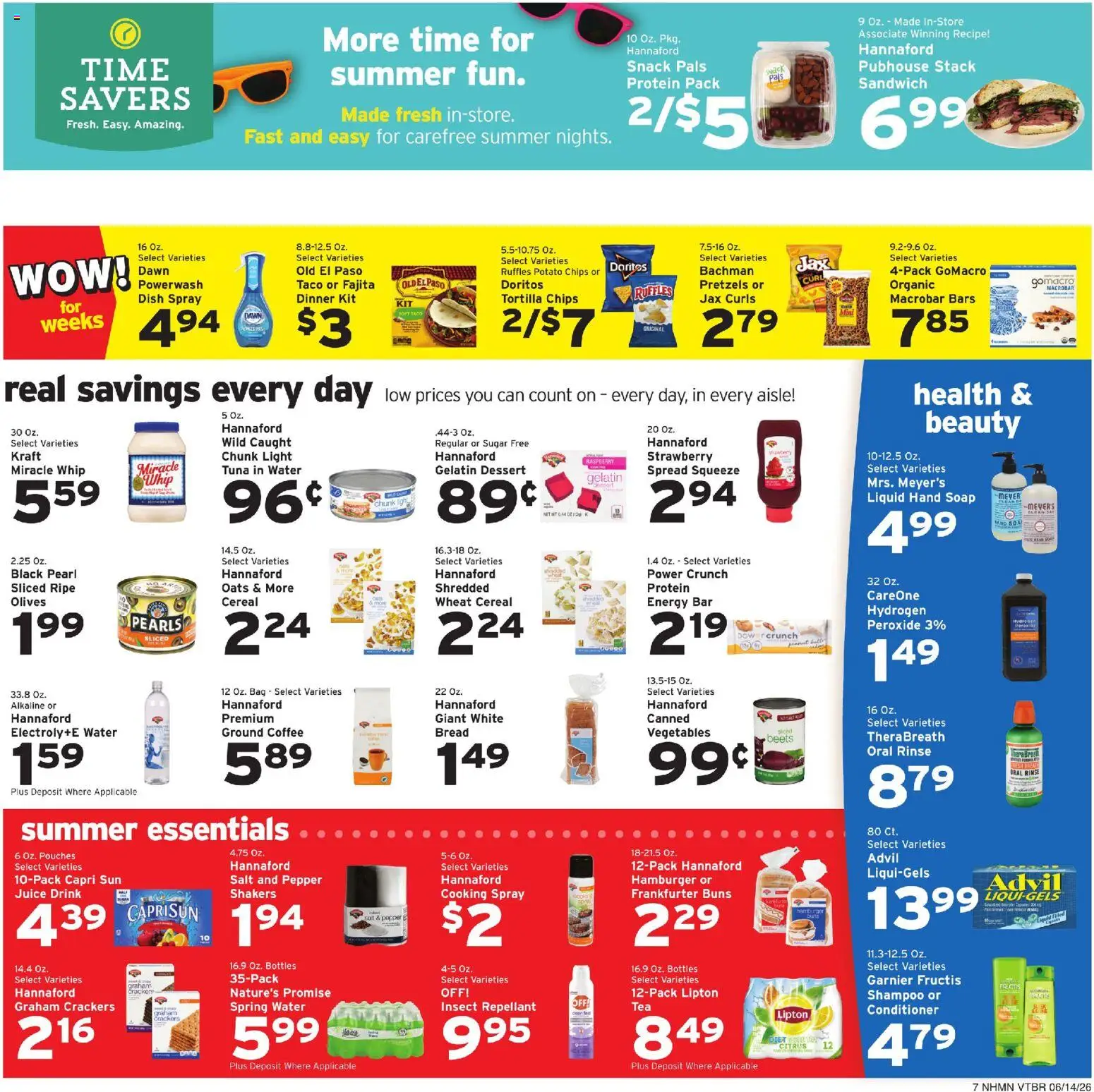 Hannaford Weekly Ad - valid from 14.06.2026 | Page: 7 | Products: Shampoo, Soap, Salt, Sugar