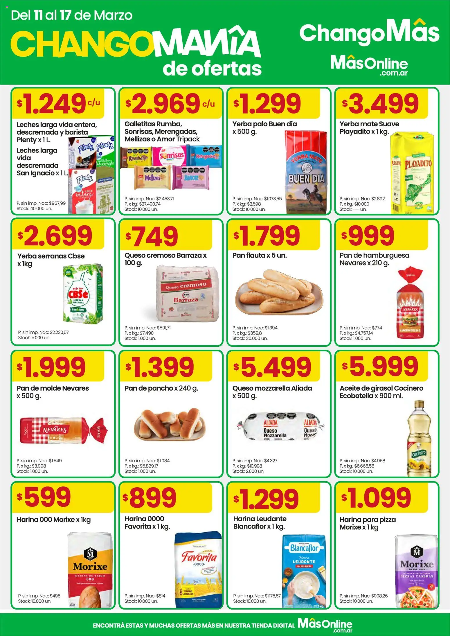 Changomas ofertas │ válido desde el 11.03.2026 | Página: 5 | Productos: Molde, Harina, Leche, Pan