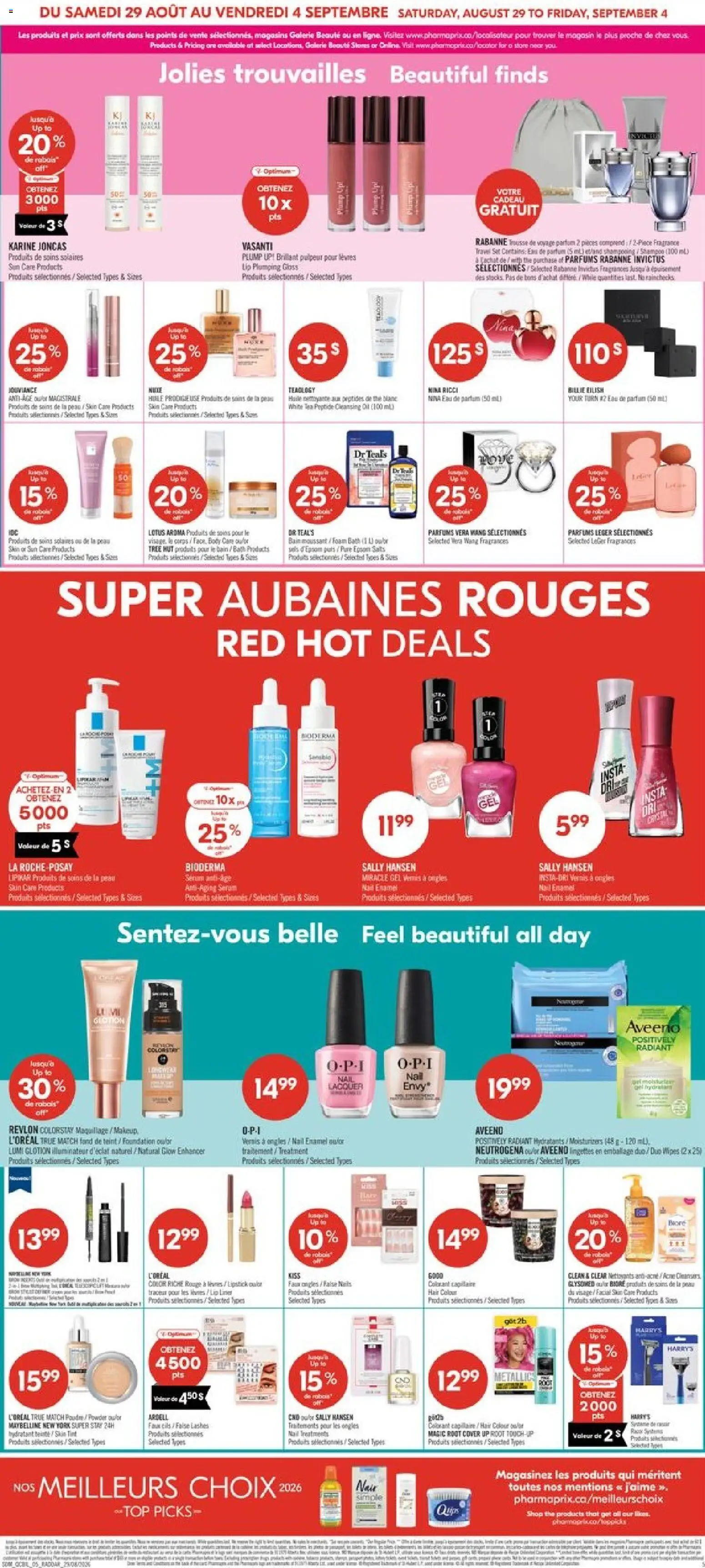 Pharmaprix flyer valid from Aug 29, 2026 | Page: 12 | Products: Robot, Fragrance, Powder, Lipstick