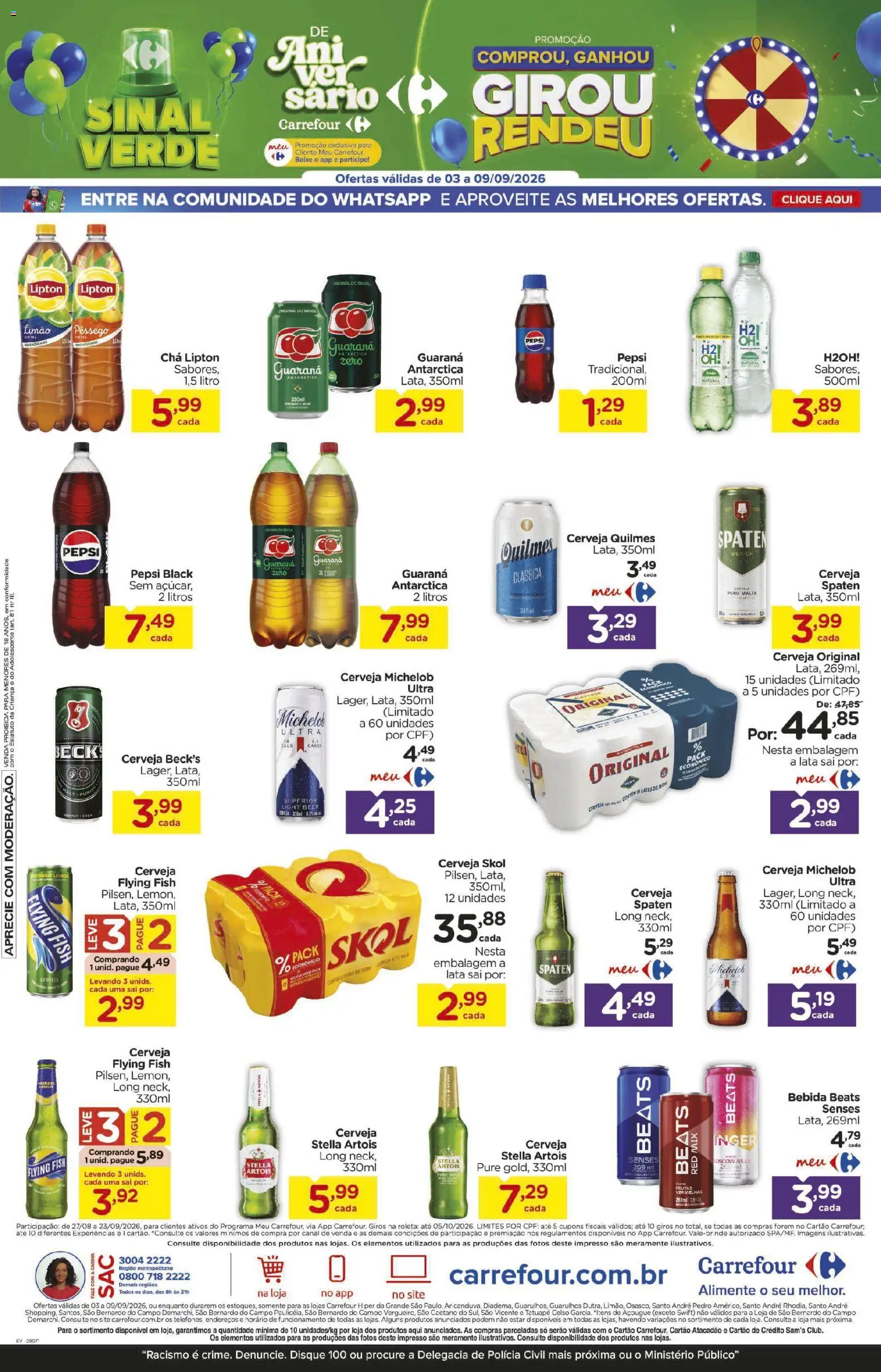 Carrefour Folheto - válido de 03/09/2026 | Página: 11 | Produtos: Frutas, Pepsi, Cerveja, Chá