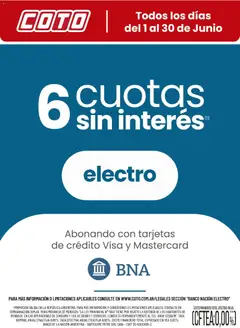 Vista previa Coto - BNA Electro Junio válido desde el 01.06.2026