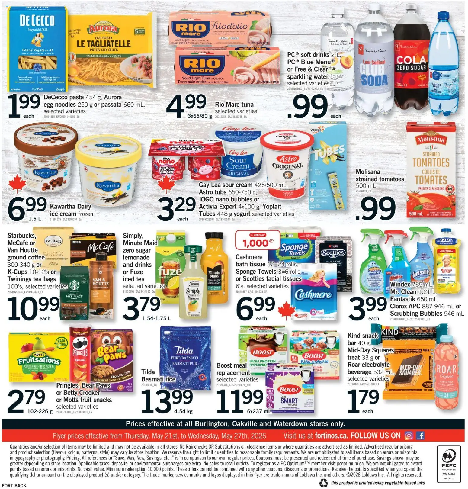 Fortinos flyer valid from 21.05.2026 | Page: 2 | Products: Pasta, Nuts, Bath, Chocolate