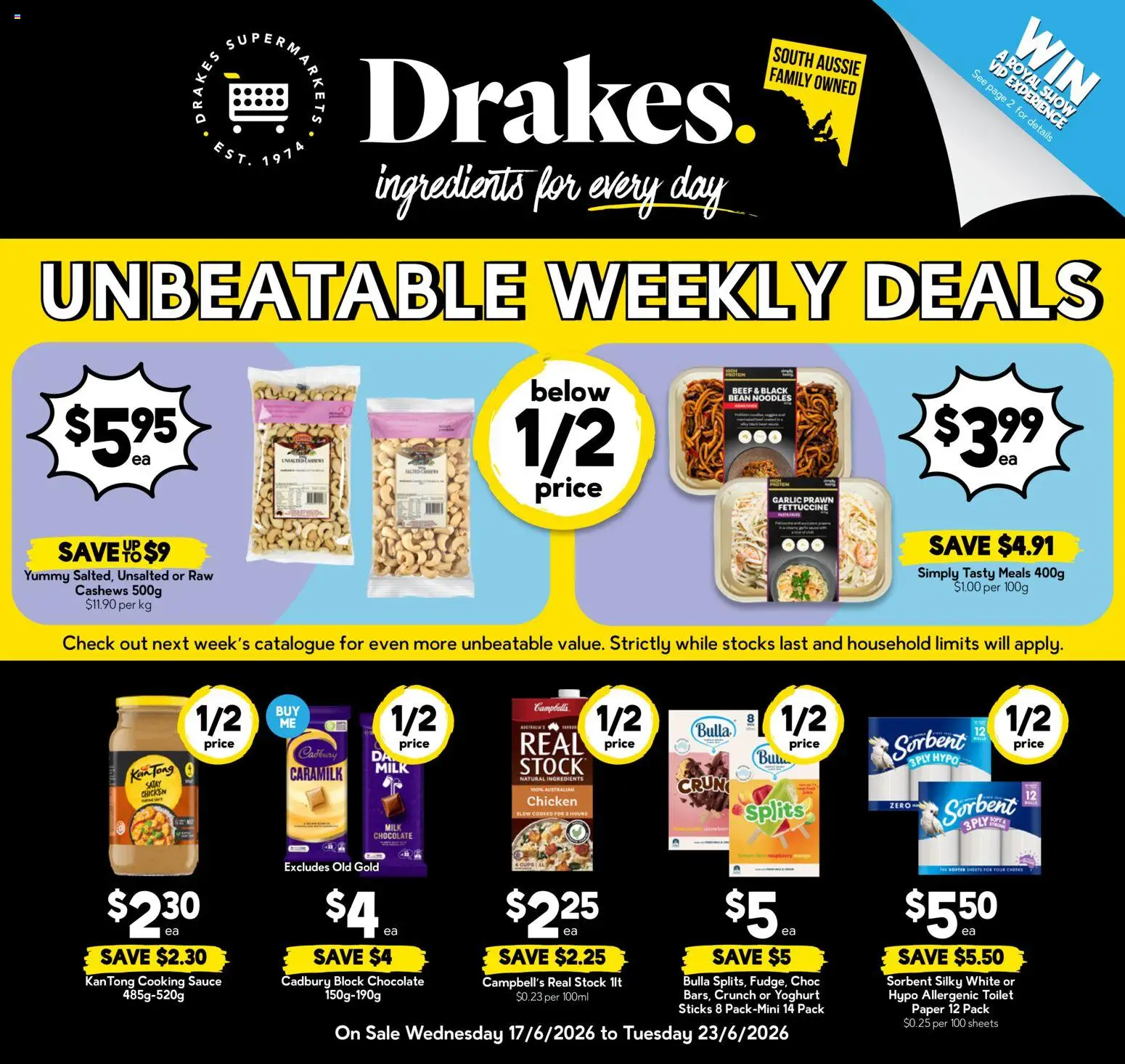 Drakes catalogue - valid from 17.06.2026 | Page: 1 | Products: Yoghurt, Chocolate, Noodles, Garlic