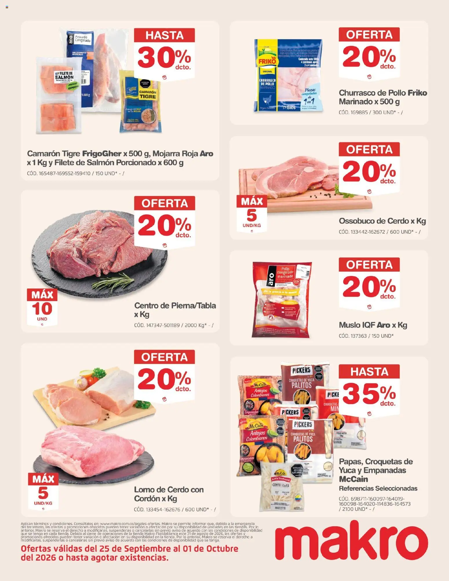 Makro revista - valida desde el 25/09/2026 | Página: 3 | Productos: Pollo, Salmón, Filete de salmón, Croquetas