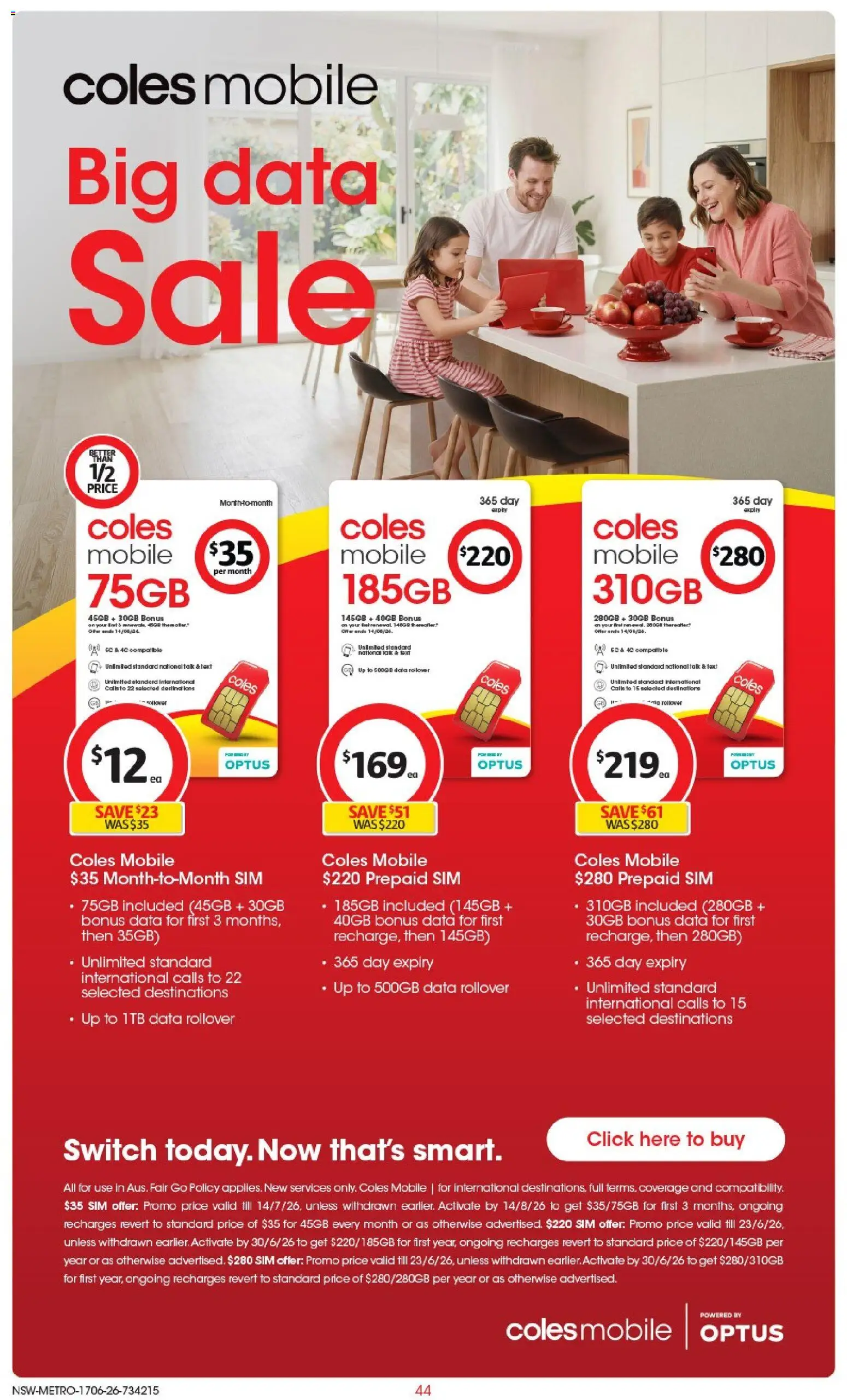 Coles catalogue - valid from 17.06.2026 | Page: 44 | Products: Mobile