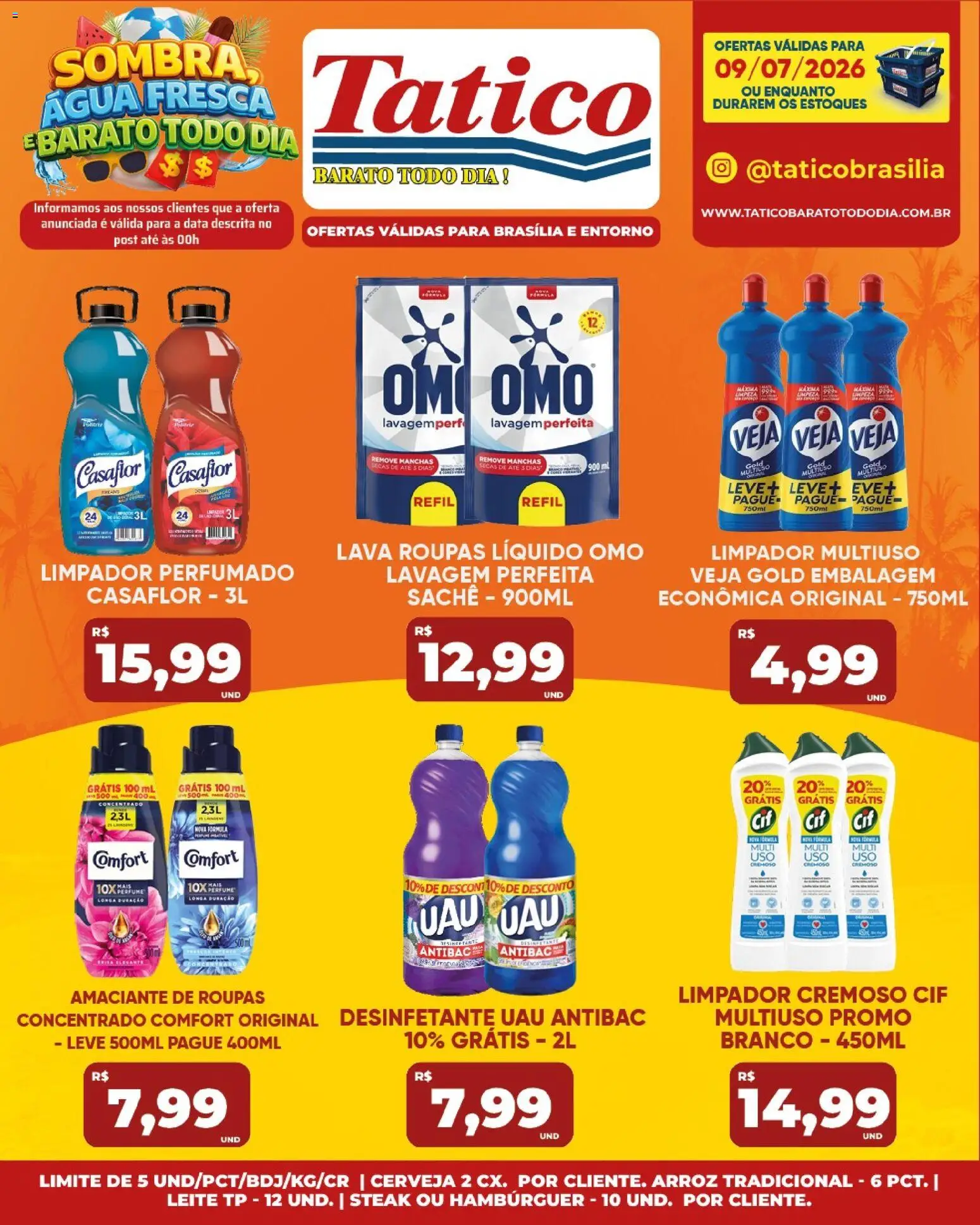 Tatico Folheto - válido de 09/07/2026 | Página: 17 | Produtos: Amaciante de roupas, Leite, Cerveja, Arroz