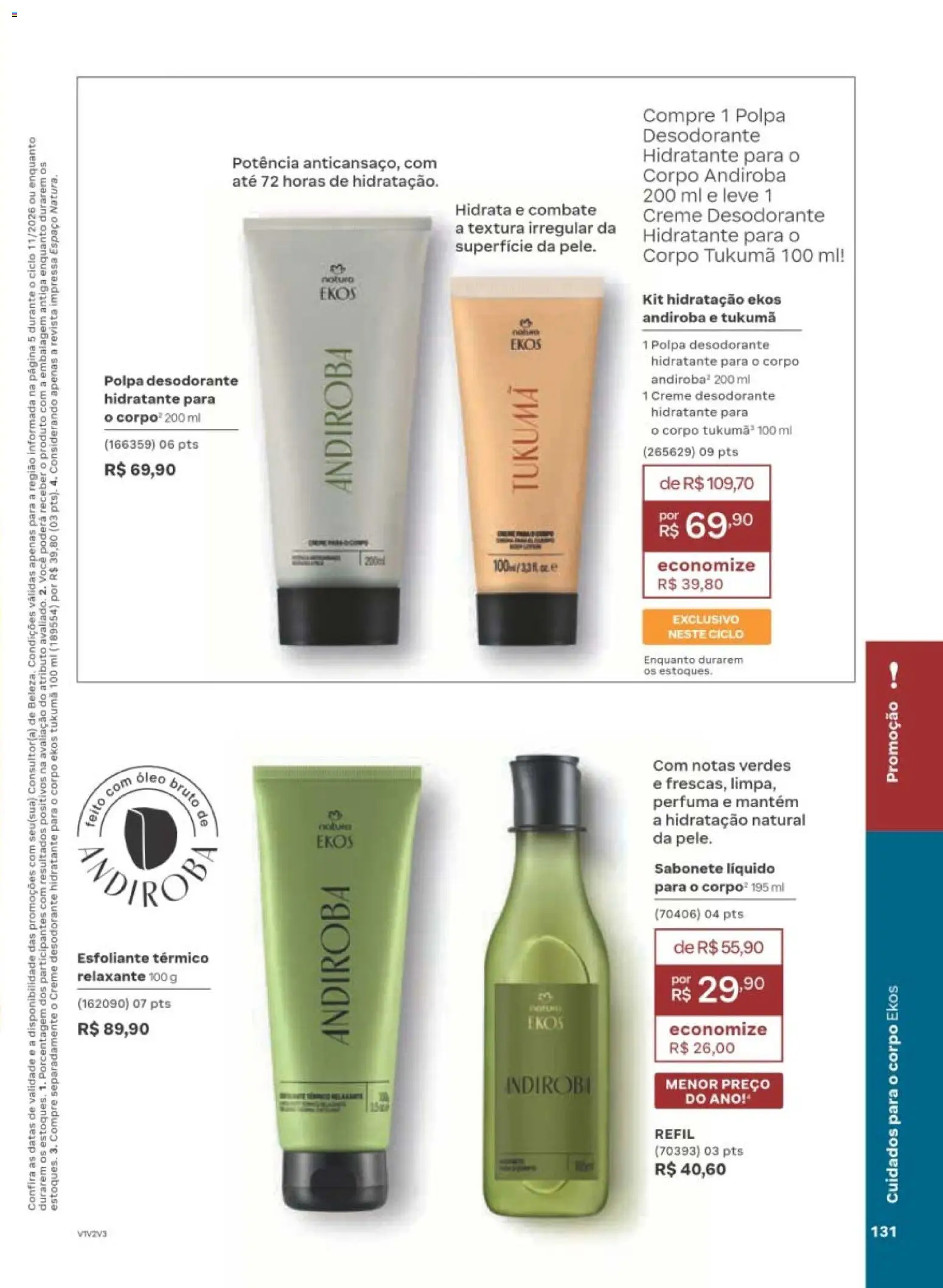 Natura Folheto - válido de 29/06/2026 | Página: 131 | Produtos: Revista, Creme, Sabonete, Sabonete líquido