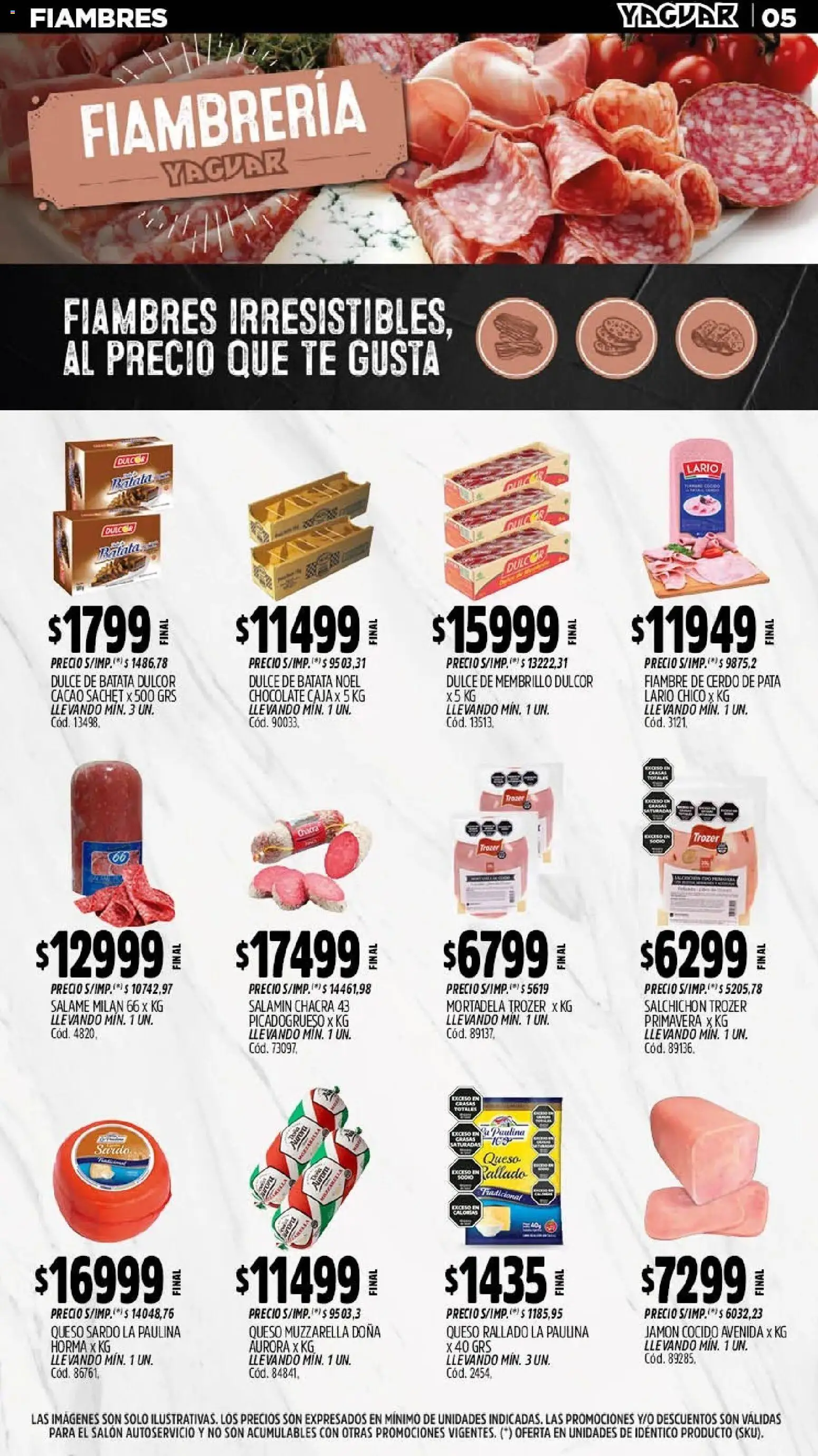 Yaguar - Oferta Semanal Mendoza │ válido desde el 11.05.2026 | Página: 5 | Productos: Batata, Queso, Cerdo, Té