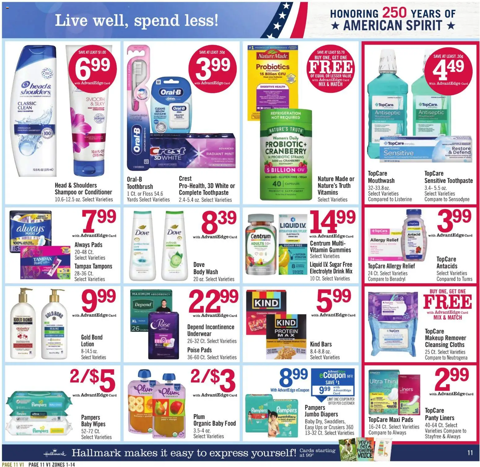 Price Chopper Weekly Ad - valid from 08/09/2026 | Page: 11 | Products: Panty liners, Toothpaste, Tampons, Body Wash
