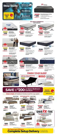 Preview of Tepperman's weekly flyer / circulaire from shop Tepperman's valid from Sep 11, 2026 | Page: 5 | Products: PC, Mattresses, Bed, Pillow