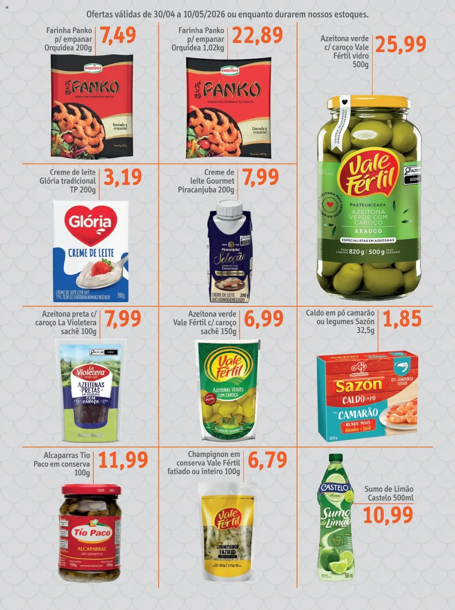 Sonda Folheto - válido de 30.04.2026 | Página: 3 | Produtos: Azeitonas, Leite, Creme de leite, Champignon