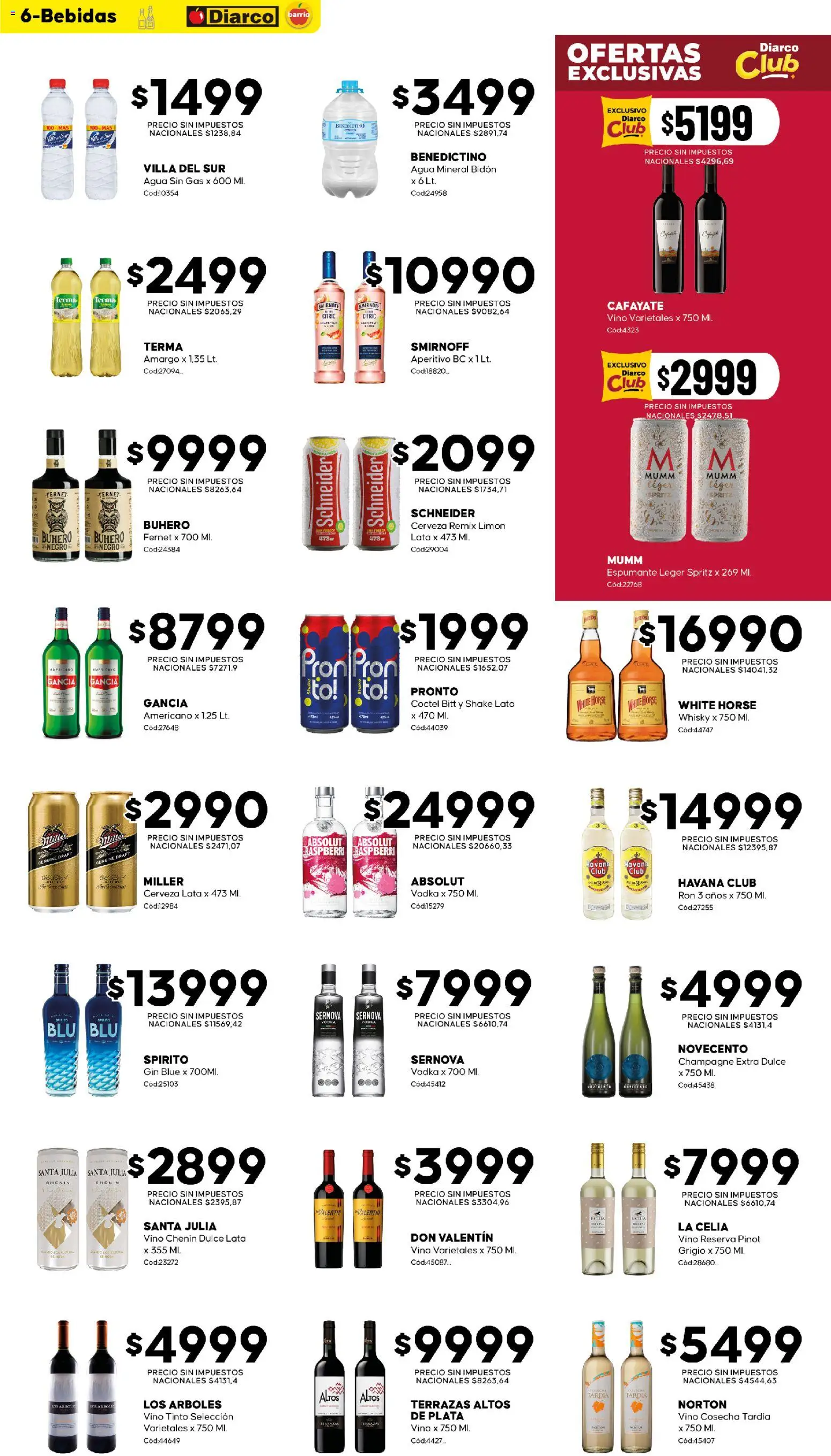 Diarco - Ofertas Barrio │ válido desde el 07/09/2026 | Página: 6 | Productos: Ron, Vino tinto, Champagne, Cerveza