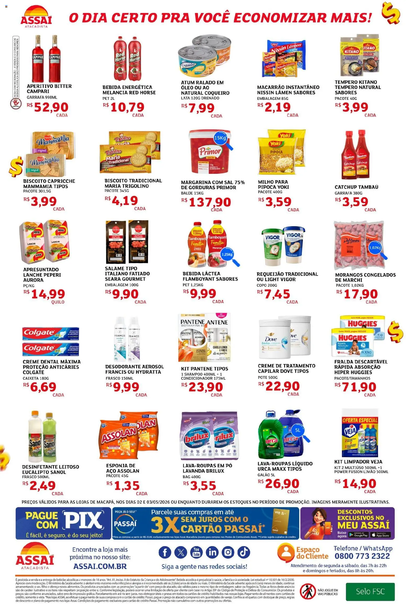 Assaí Atacadista Folheto - válido de 02.05.2026 | Página: 2 | Produtos: Salame, Atum, Requeijão, Margarina