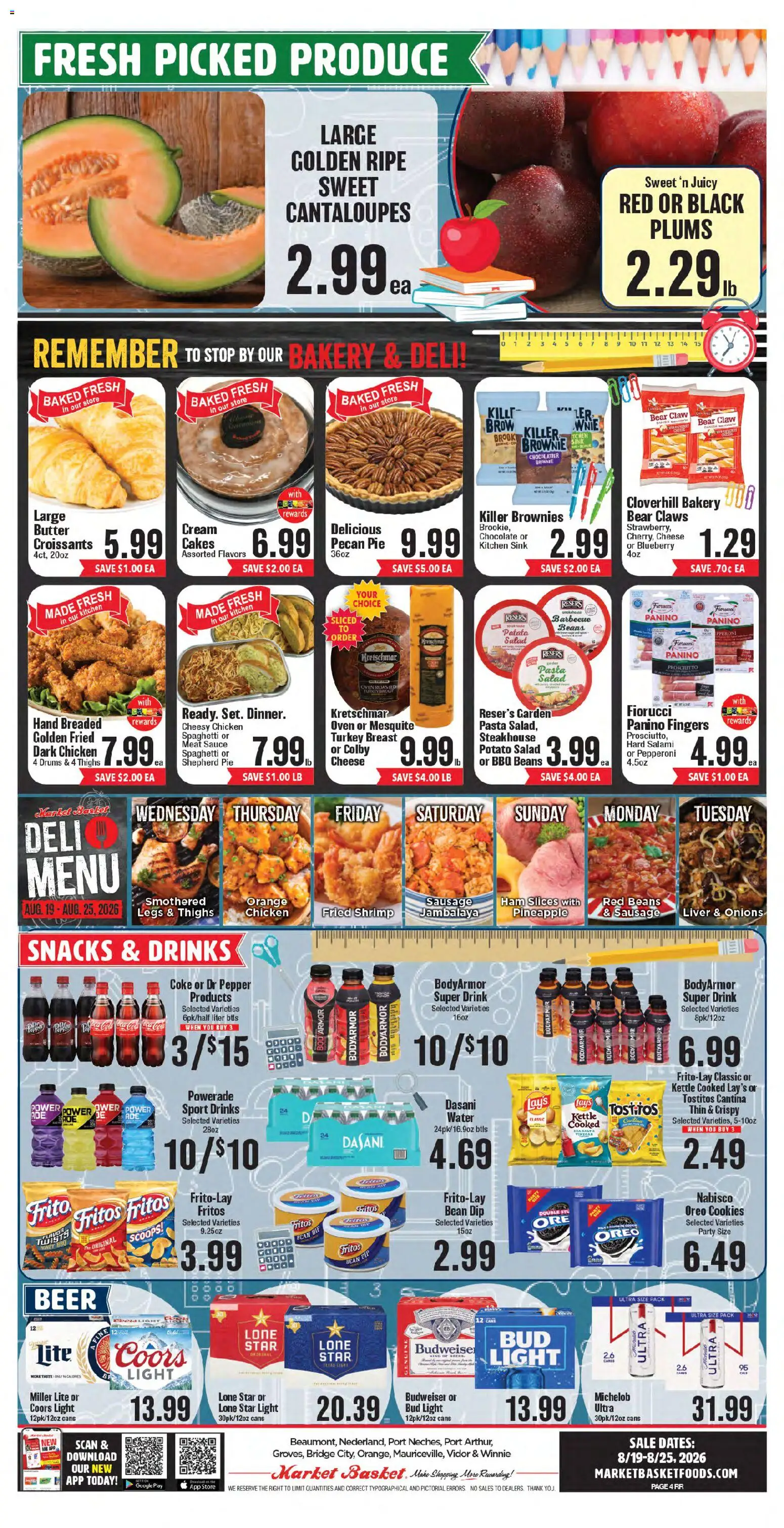 Market Basket Weekly Ad - valid from 08/19/2026 | Page: 6 | Products: Bakery, Basket, Turkey, Salami