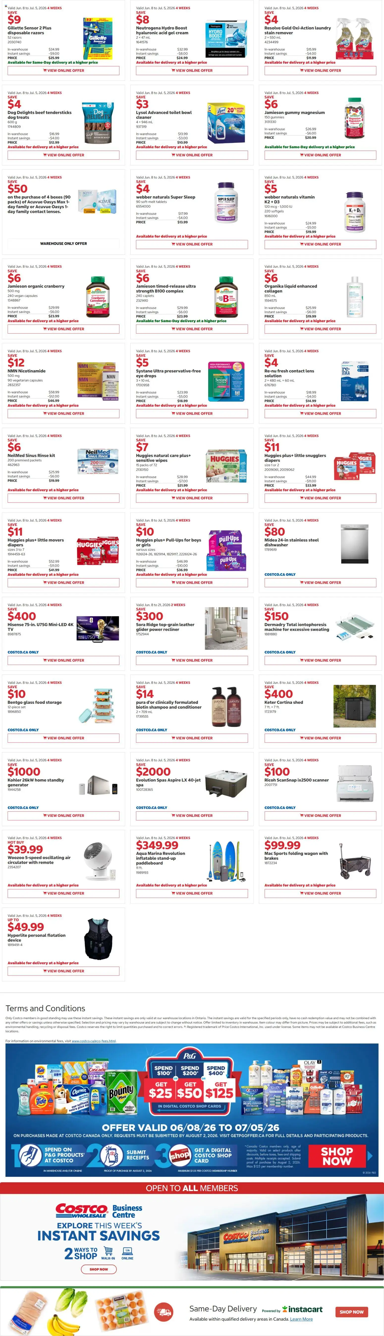 Costco flyer valid from 08.06.2026 | Page: 3 | Products: Beef, Shampoo, Conditioner, Ridge