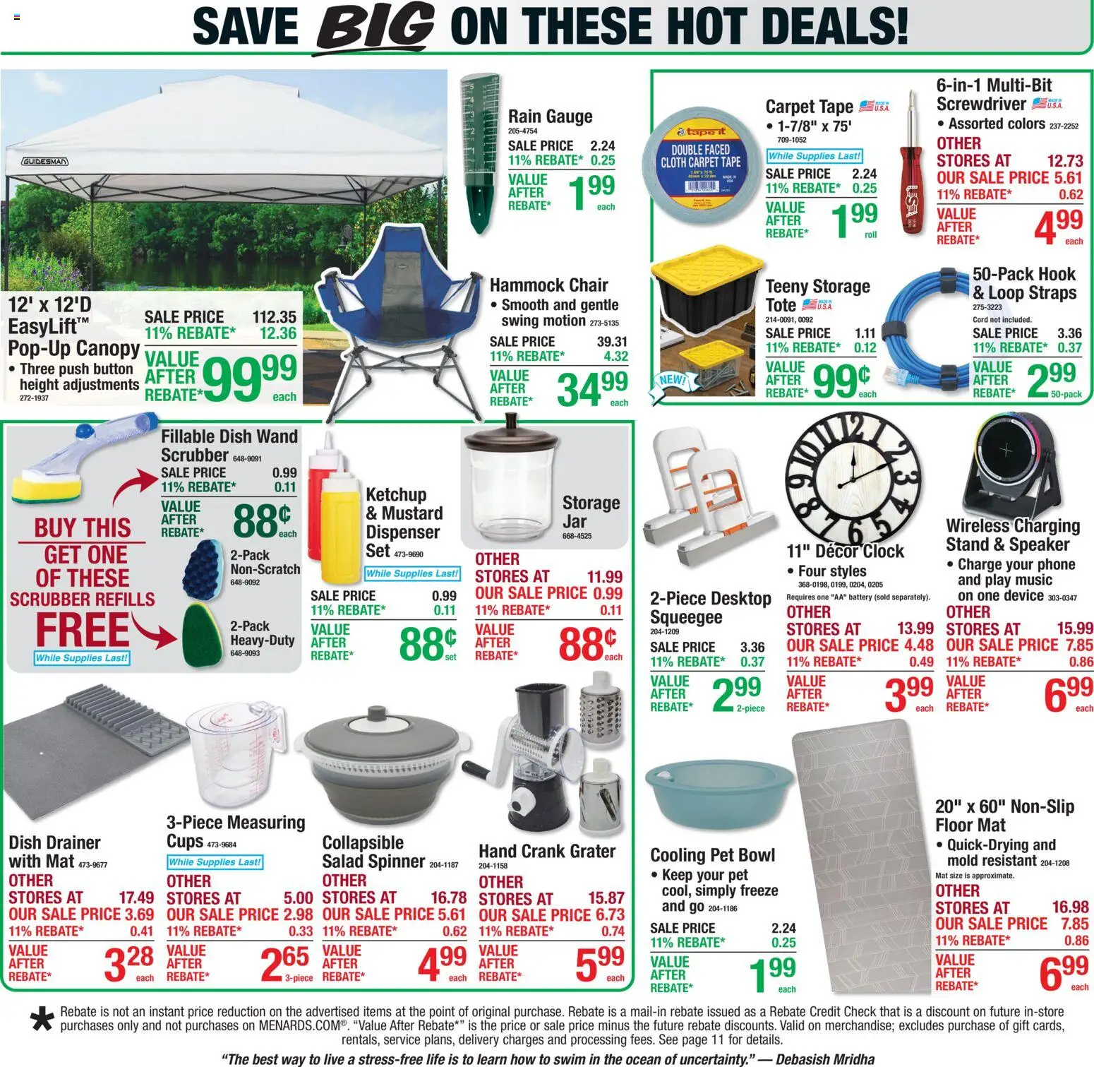Menards - Weekly Ad - valid from 07/08/2026 | Page: 2 | Products: Screwdriver, Battery, Pet Mat, Phone