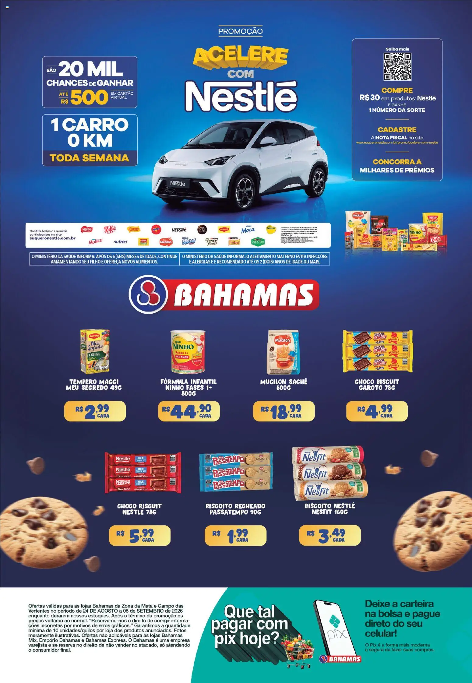 Bahamas Supermercados Folheto - válido de 23/08/2026 | Página: 2 | Produtos: Celular, Biscoito, Fórmula infantil, Mucilon