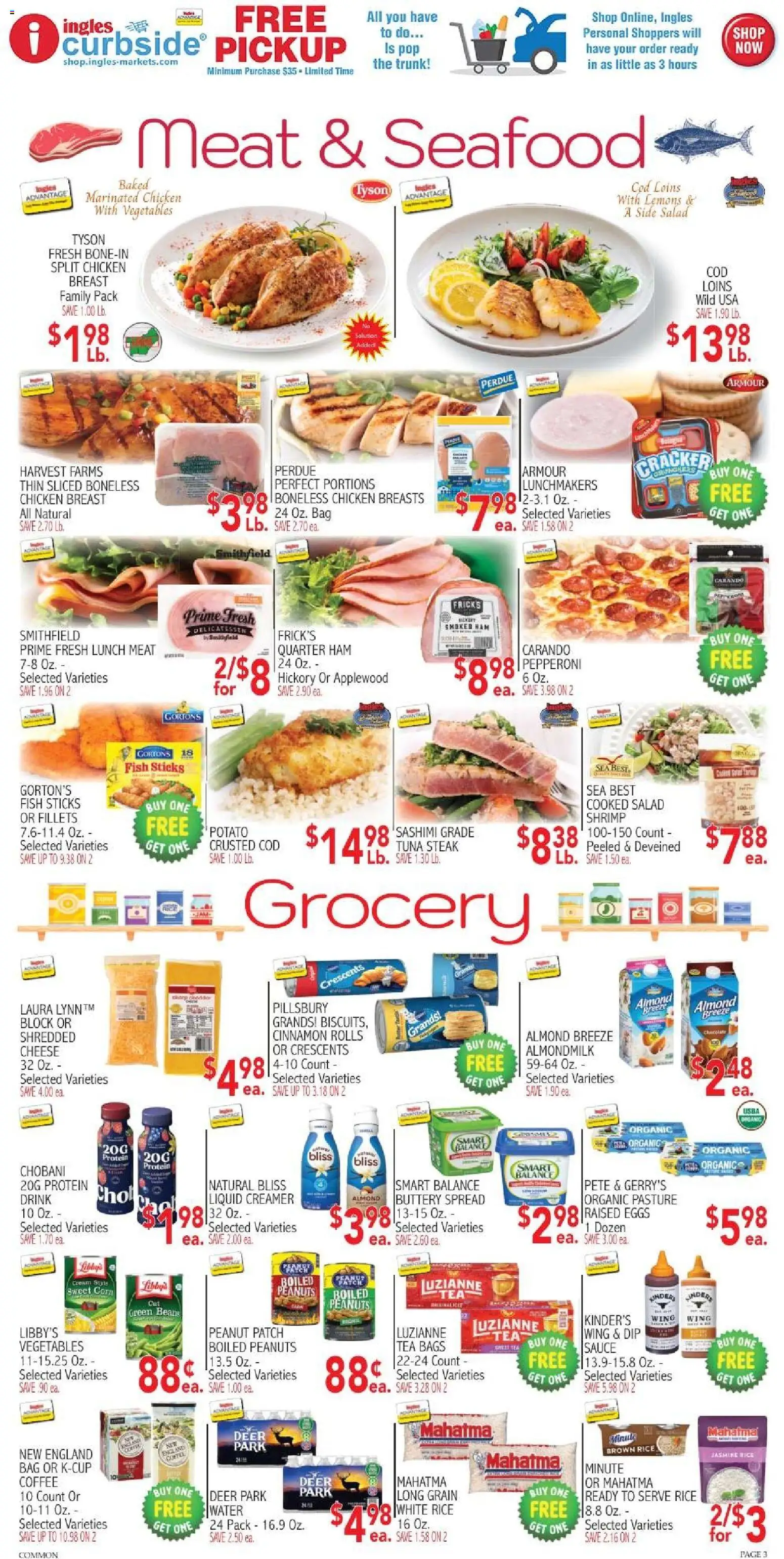 Ingles Weekly Ad - valid from 09/30/2026 | Page: 3 | Products: Shrimp, Eggs, Chocolate, Water