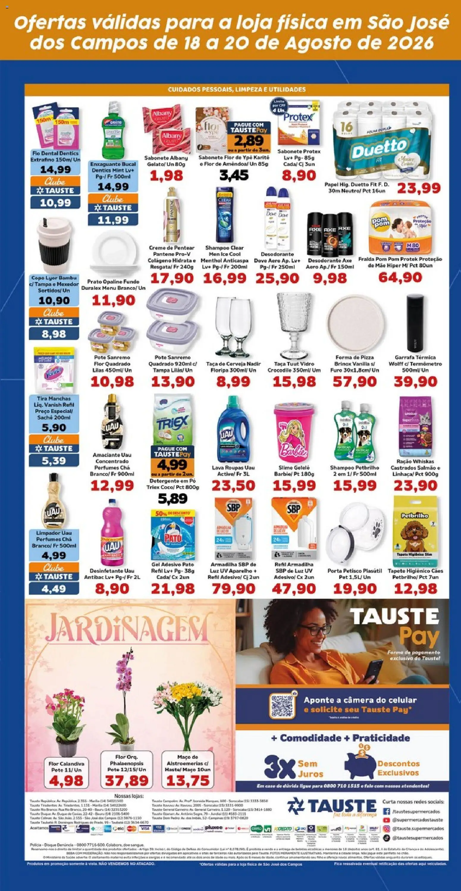 Tauste Folheto - válido de 18/08/2026 | Página: 5 | Produtos: Celular, Pizza, Desinfetante, Ração