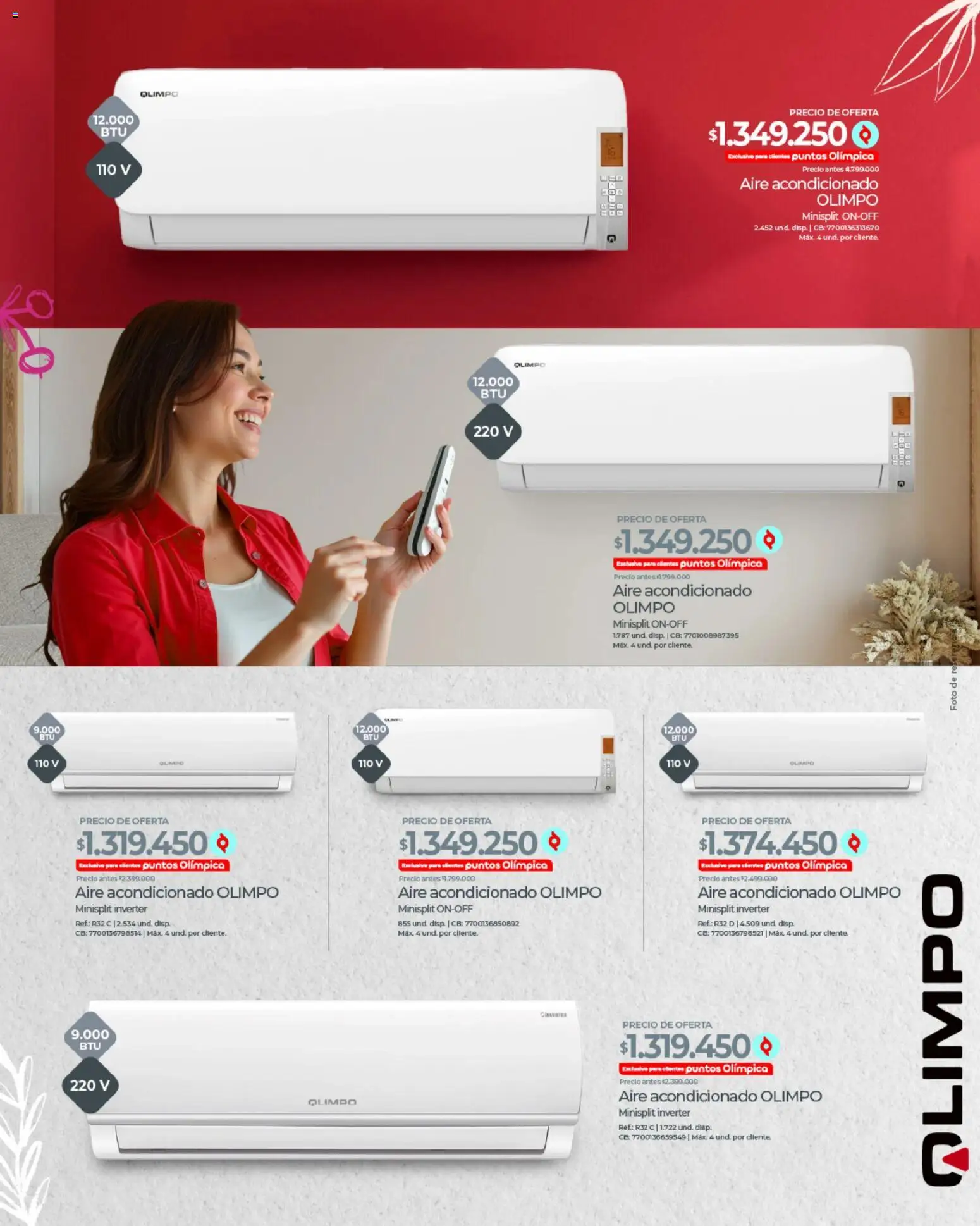 Olímpica revista - valida desde el 01.05.2026 | Página: 27 | Productos: Aire acondicionado
