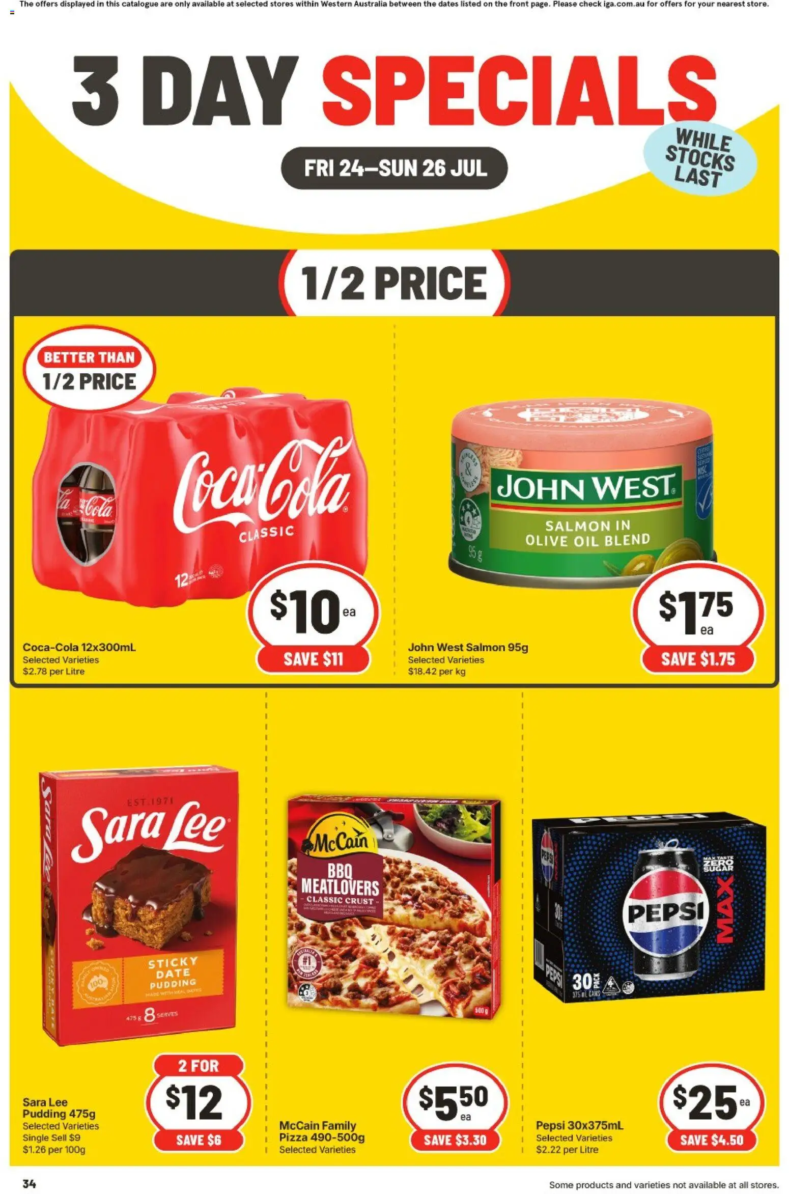 IGA catalogue - valid from 24/07/2026 | Page: 2 | Products: Pizza, Pepsi, Pudding, Salmon
