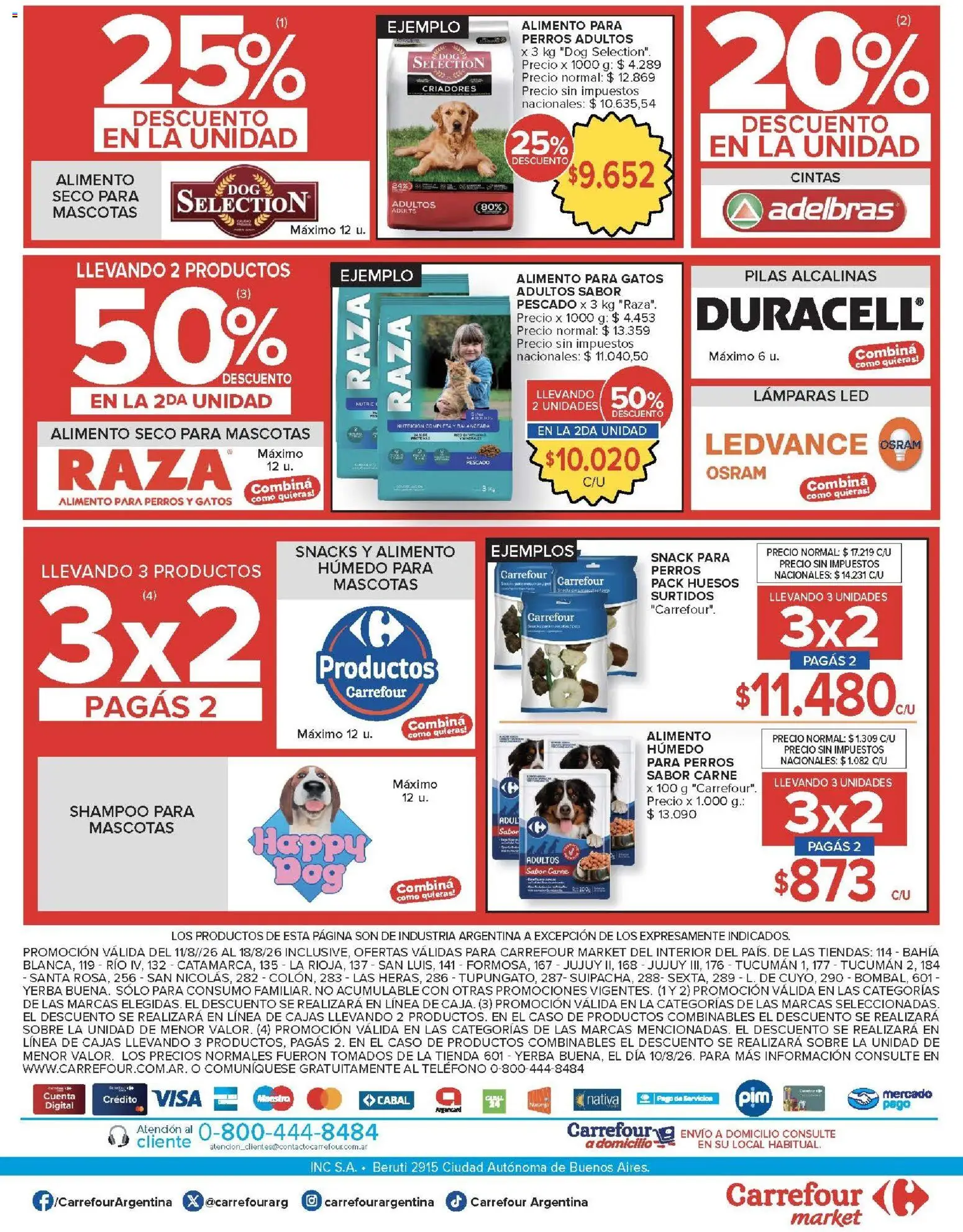 Carrefour Market catálogo │ válido desde el 11/08/2026 | Página: 19 | Productos: Teléfono, Sobre, Alimento para perros, Snacks