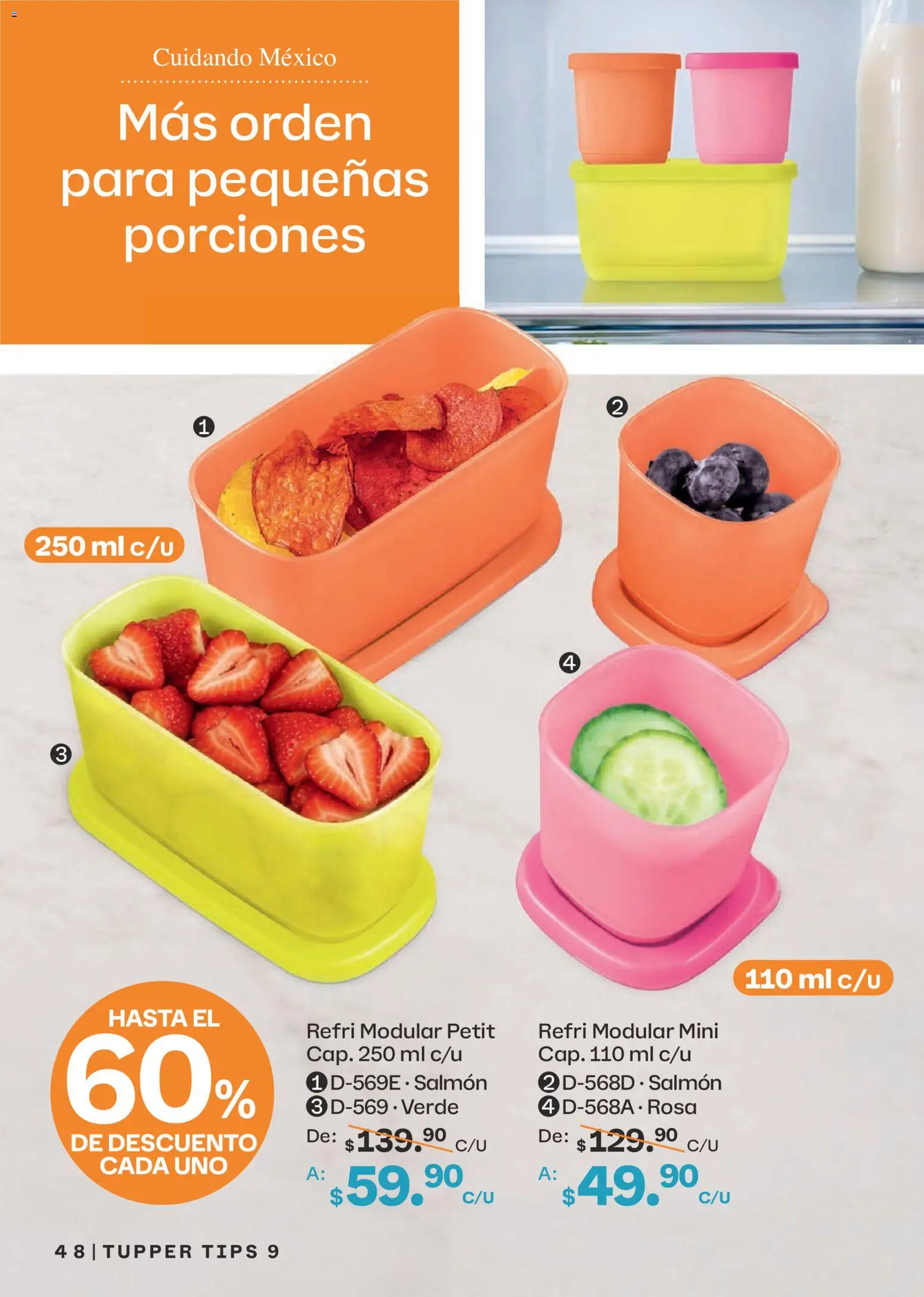 Nuevas ofertas de Tupperware válidas en toda la República Mexicana desde el 10/08/2026. ¡Encuentra las mejores ofertas en Tupperware catálogo! | Página: 48 | Productos: Salmón, Tupper, Modular