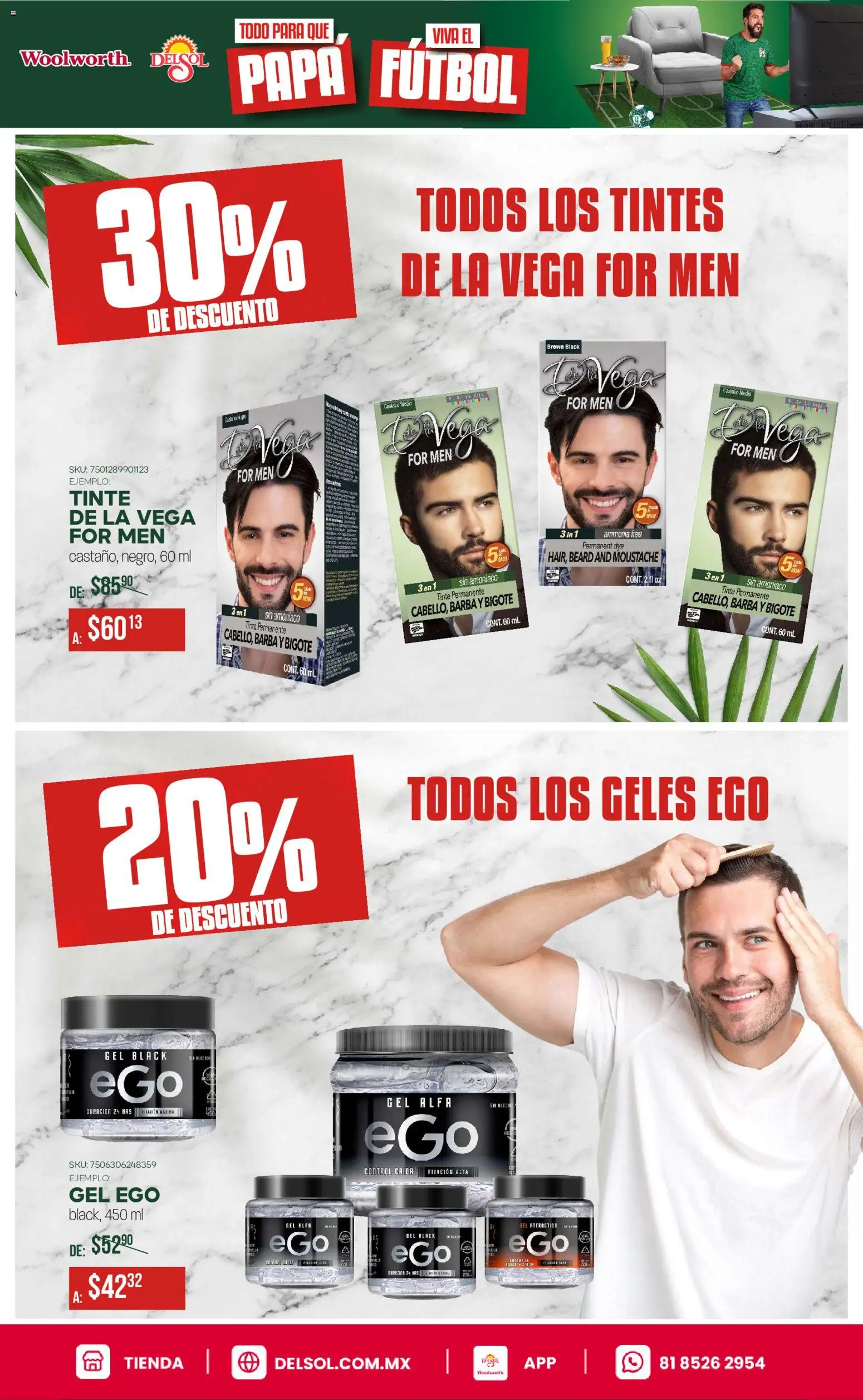Nuevas ofertas de Del Sol y Woolworth válidas en toda la República Mexicana desde el 28.05.2026. ¡Encuentra las mejores ofertas en Del Sol y Woolworth katalog Todo para que Papá viva el fútbol! | Página: 19 | Productos: Papa