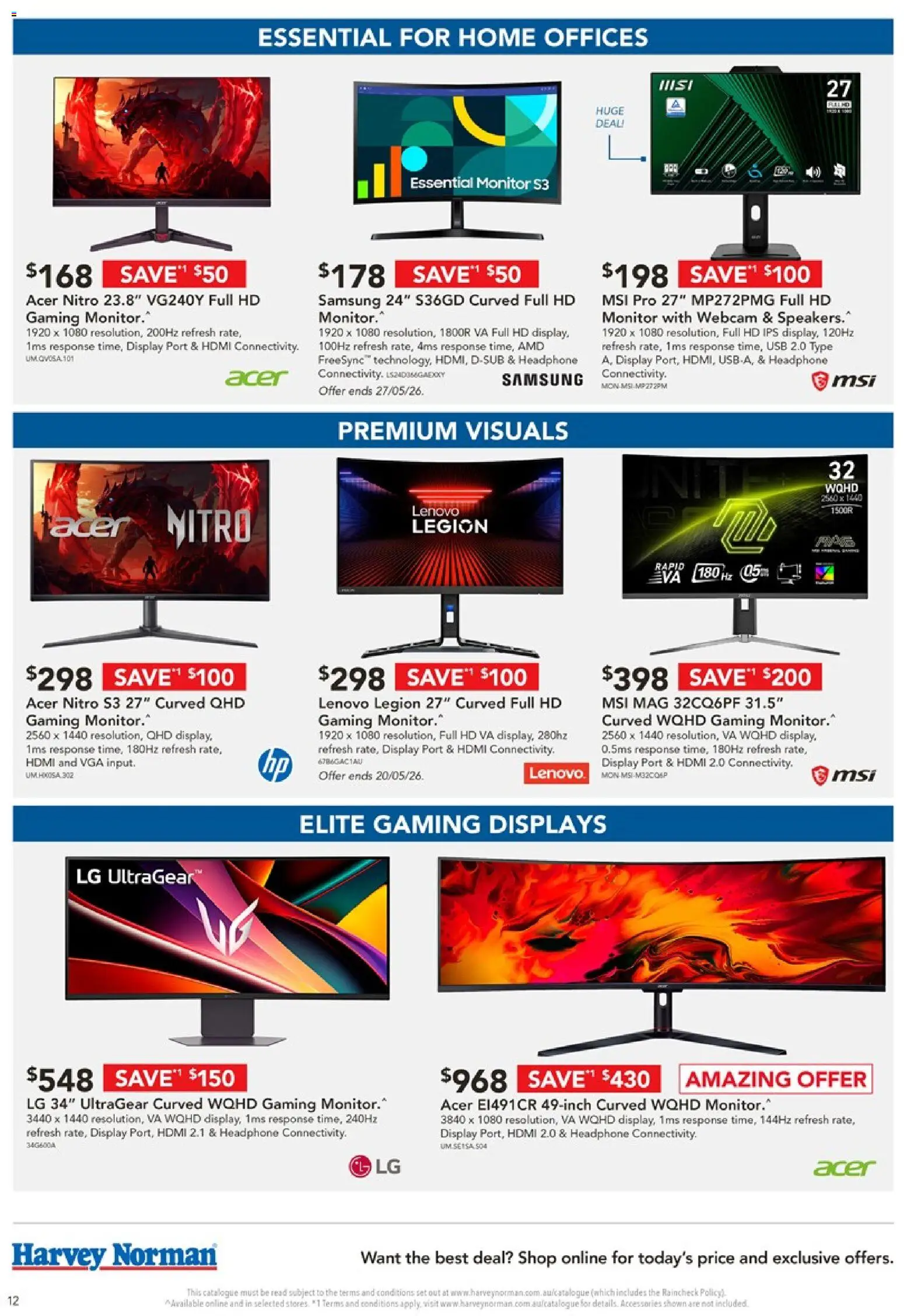 Harvey Norman catalogue - valid from 19.05.2026 | Page: 12 | Products: Accessories, Monitor, Usb, Webcam