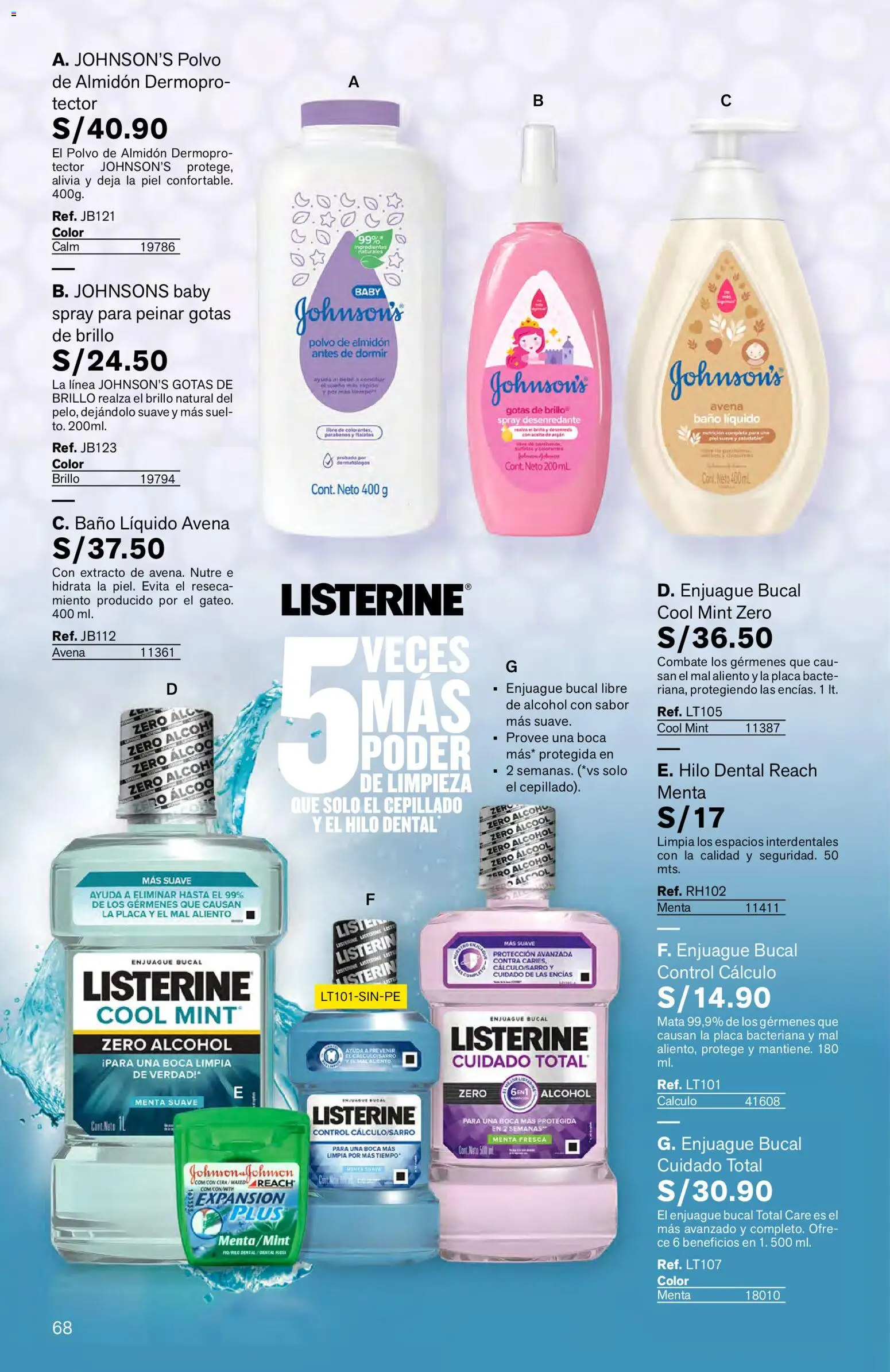 Catálogo Leonisa válido desde 27.04.2026 | Página: 68 | Productos: Enjuague bucal, Baño, Avena, Polvo