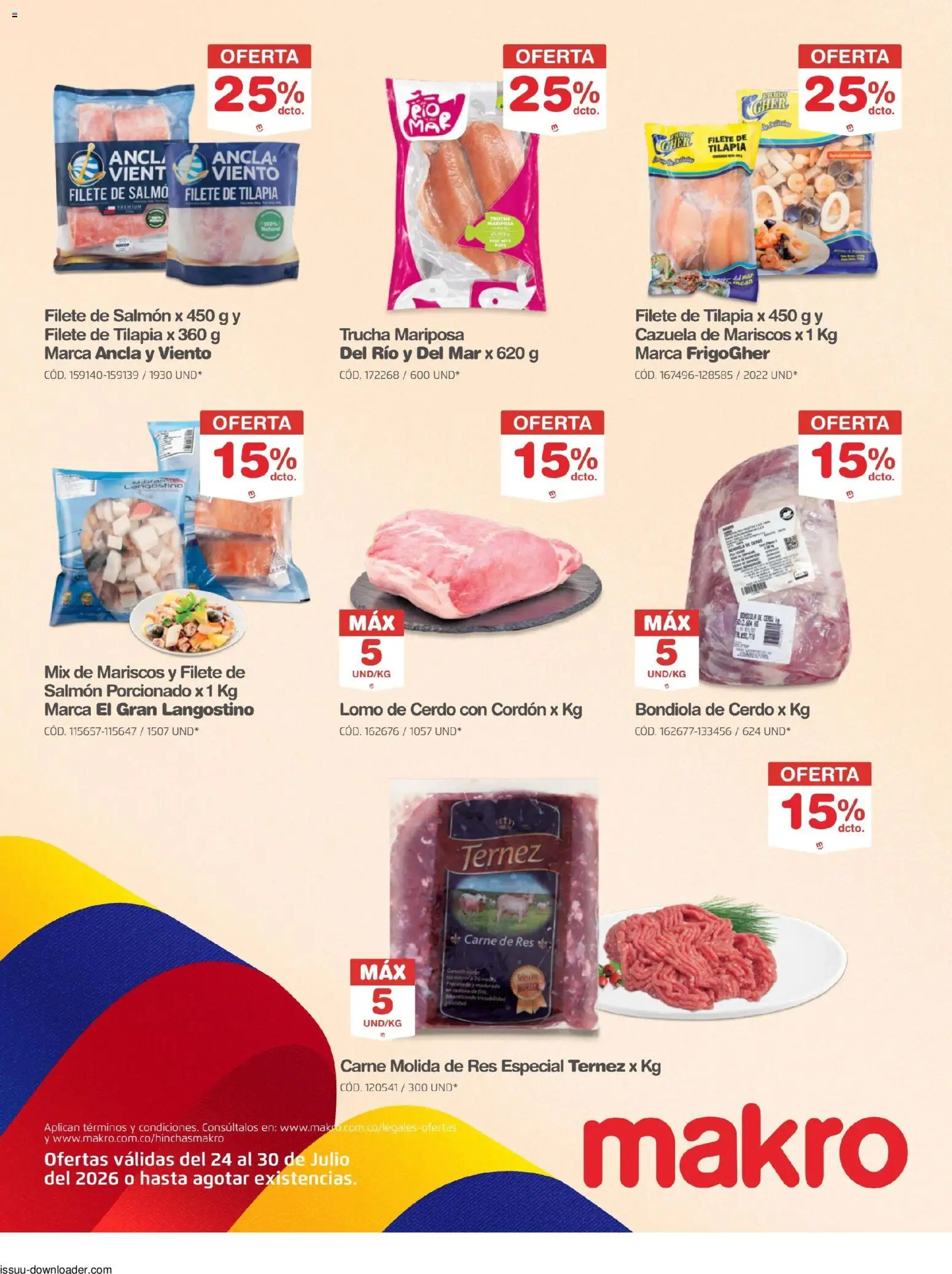 Makro revista - valida desde el 24/07/2026 | Página: 3 | Productos: Cerdo, Ducha Bidet, Mariscos