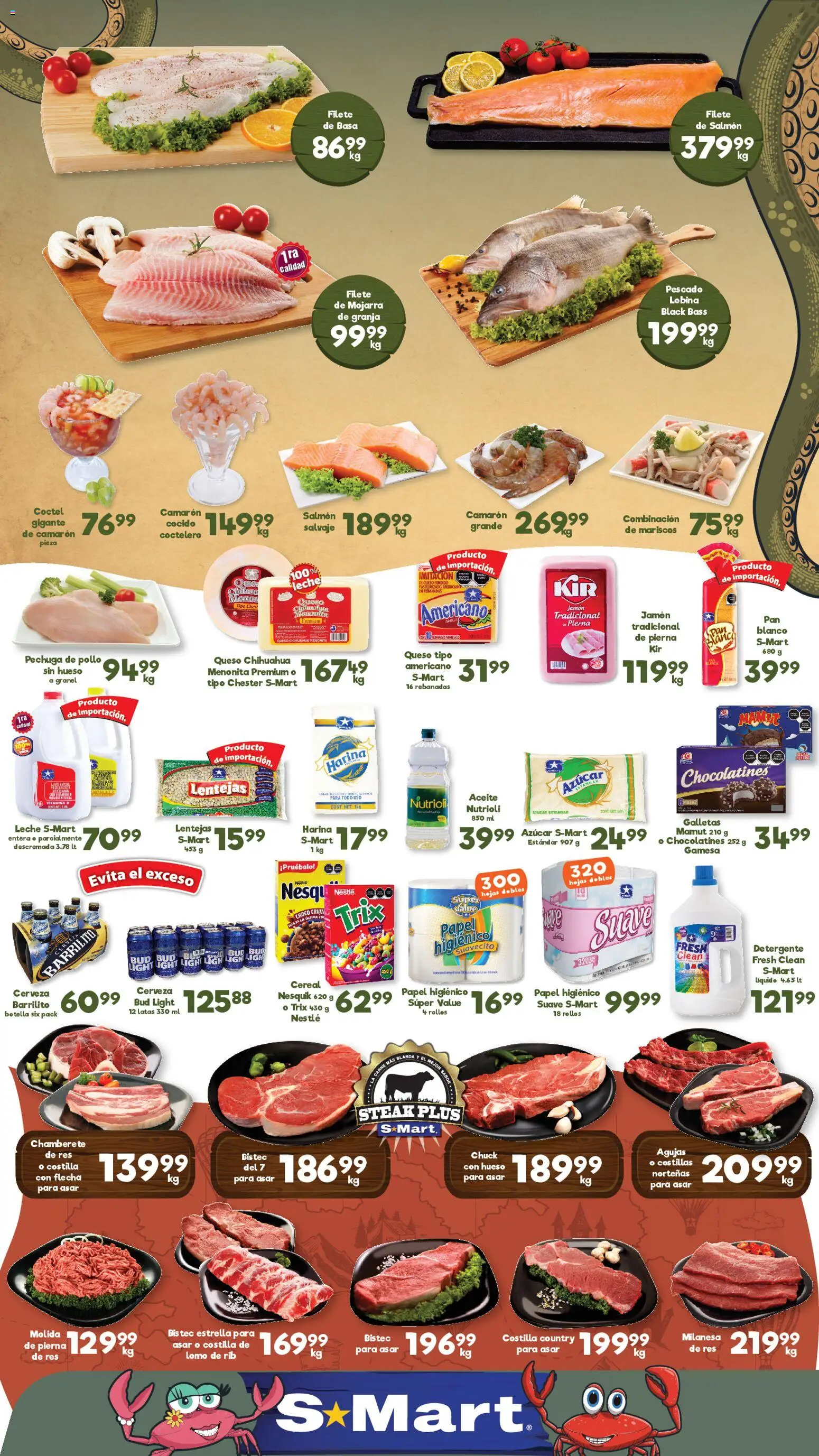 Nuevas ofertas de S-Mart válidas en toda la República Mexicana desde el 06.03.2026. ¡Encuentra las mejores ofertas en S-Mart folleto Nuevo Laredo! | Página: 1 | Productos: Detergente, Azúcar, Lentejas, Aceite