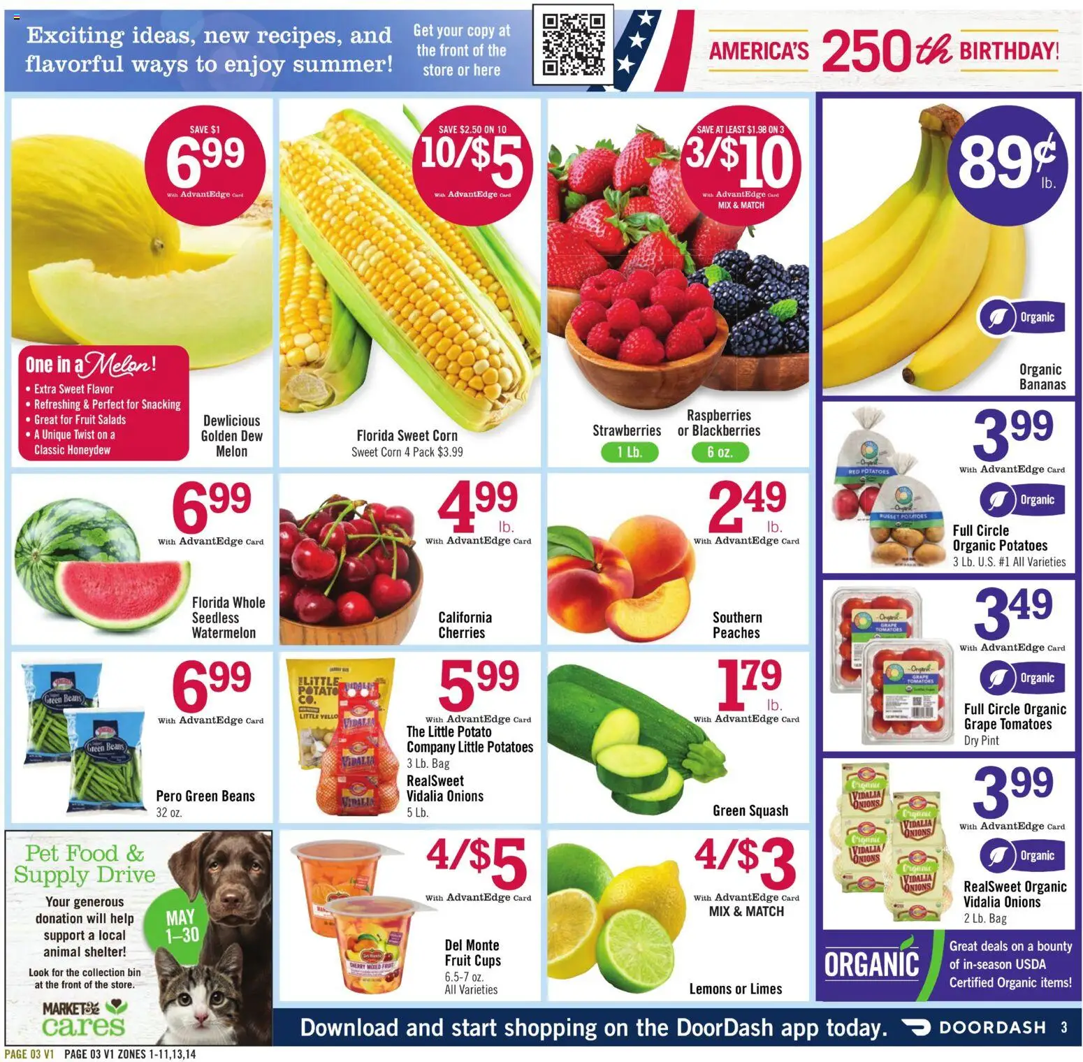 Price Chopper Weekly Ad - valid from 24.05.2026 | Page: 3 | Products: Cherries, Potatoes, Melon, Bag