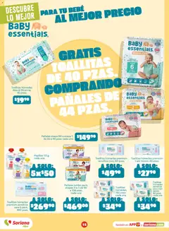 Vista previa de Soriana Descubre lo mejor al mejor precio Híper Nacional, nuevo folleto de la tienda, válido en México a partir del 31/08/2026 | Página: 16 | Productos: Toallitas húmedas, Pañales, Papillas