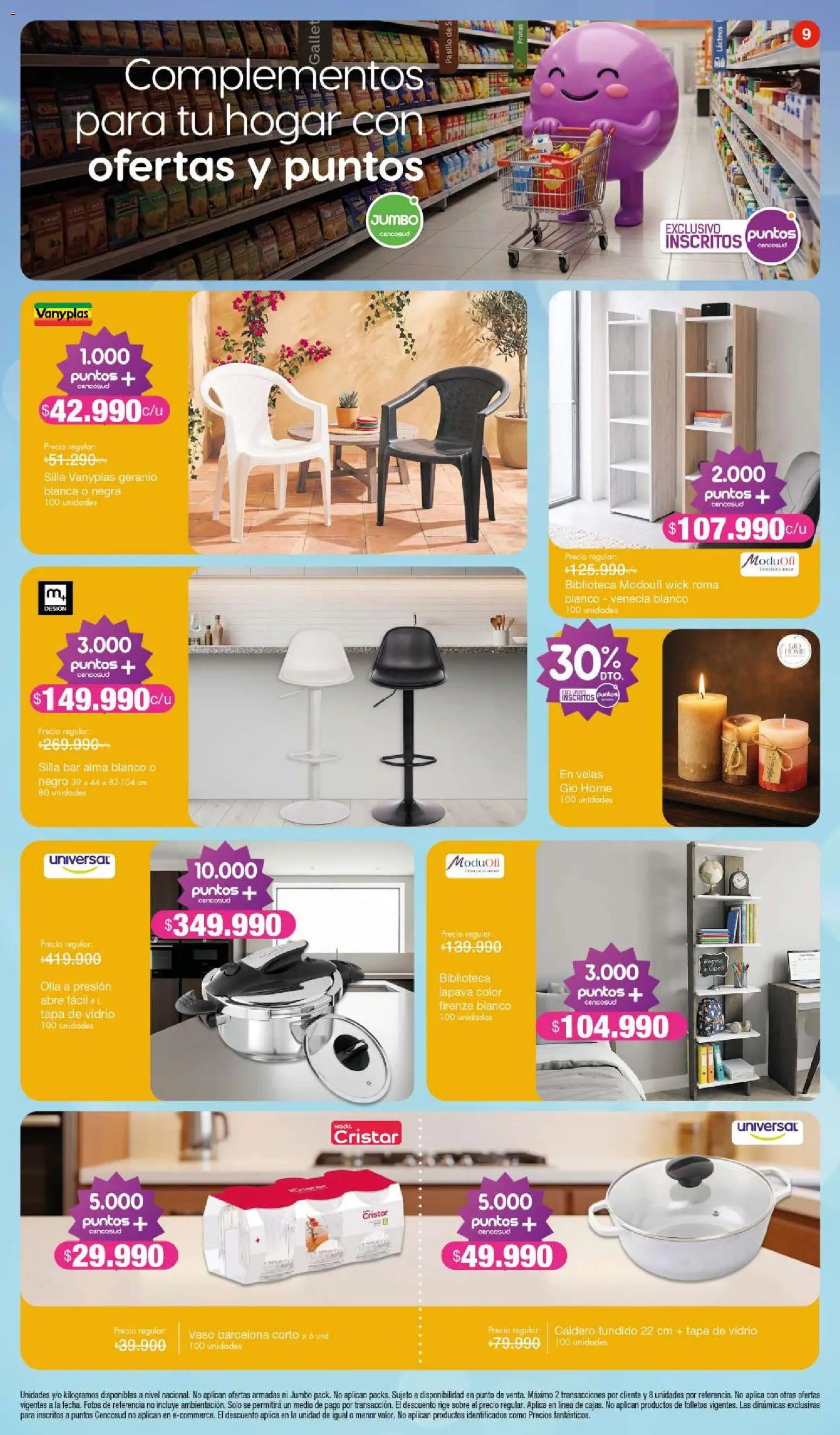 Jumbo revista - valida desde el 27/08/2026 | Página: 9 | Productos: Olla a presión, Sobre, Silla, Olla