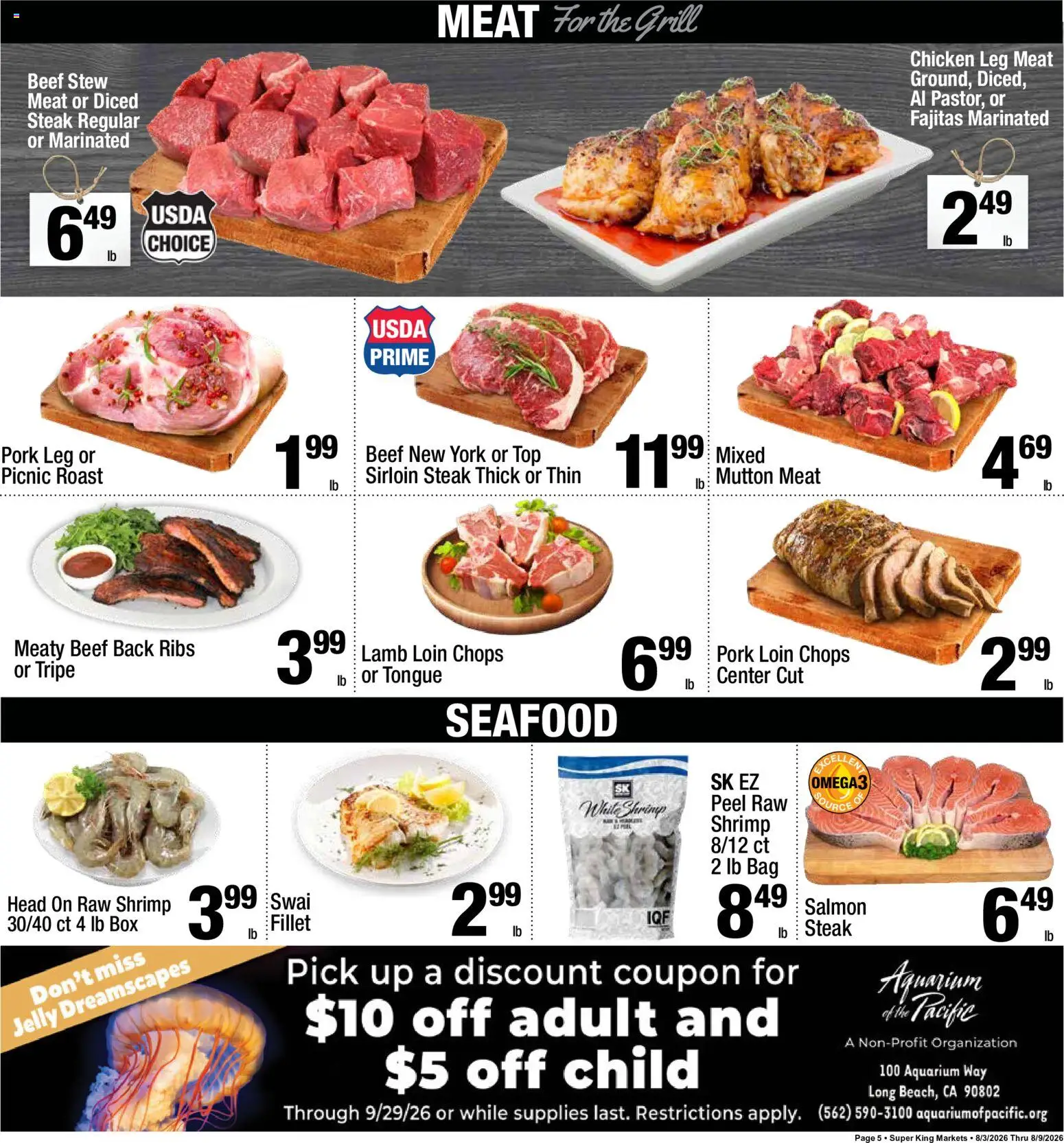 Super King Ad - valid from 08/03/2026 | Page: 5 | Products: Beef, Seafood, Bag, Grill