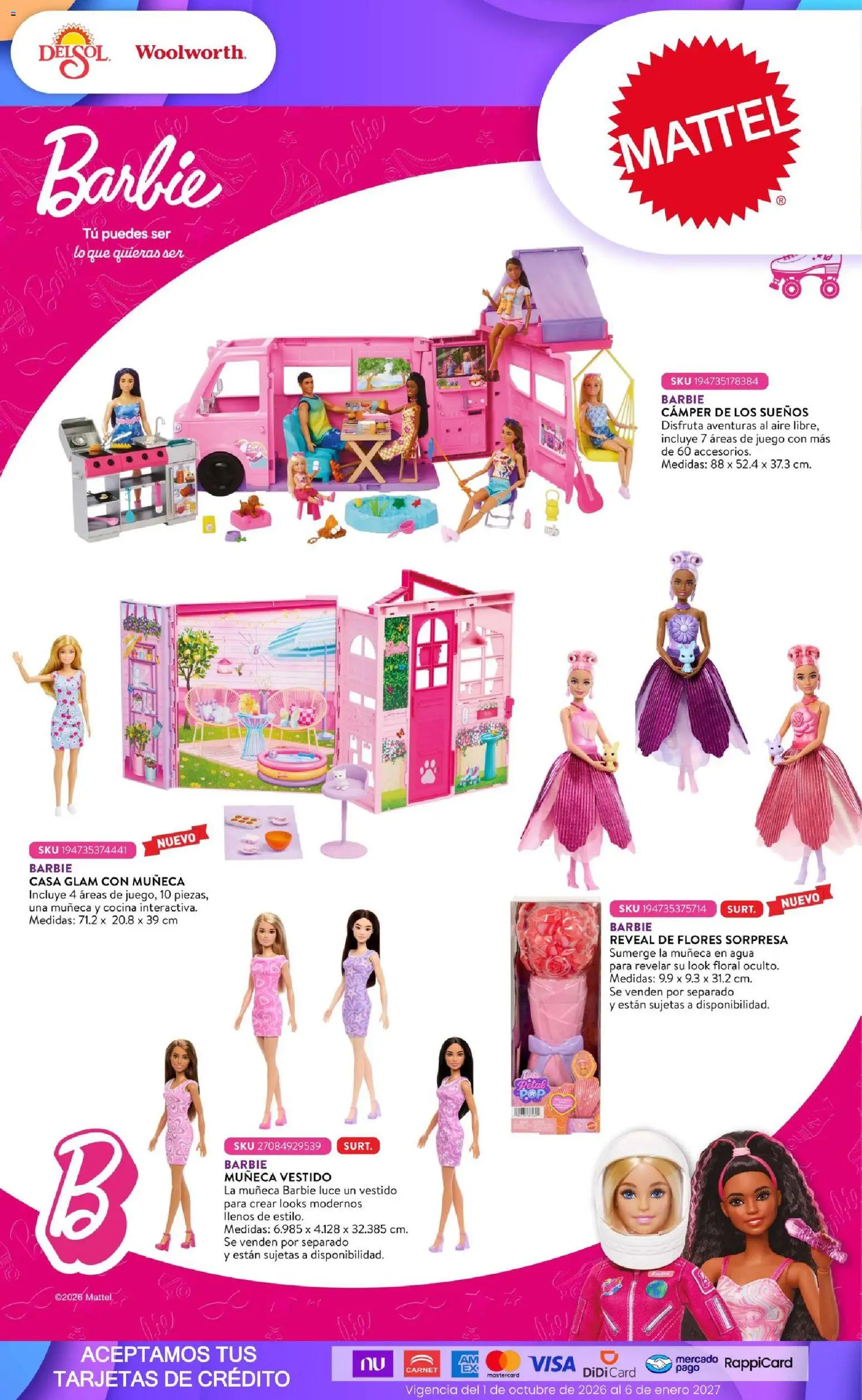 Nuevas ofertas de Del Sol y Woolworth válidas en toda la República Mexicana desde el 01/10/2026. ¡Encuentra las mejores ofertas en Del Sol y Woolworth catálogo El Castillo del Juguete! | Página: 48 | Productos: Flores, Agua, Cocina, Vestido