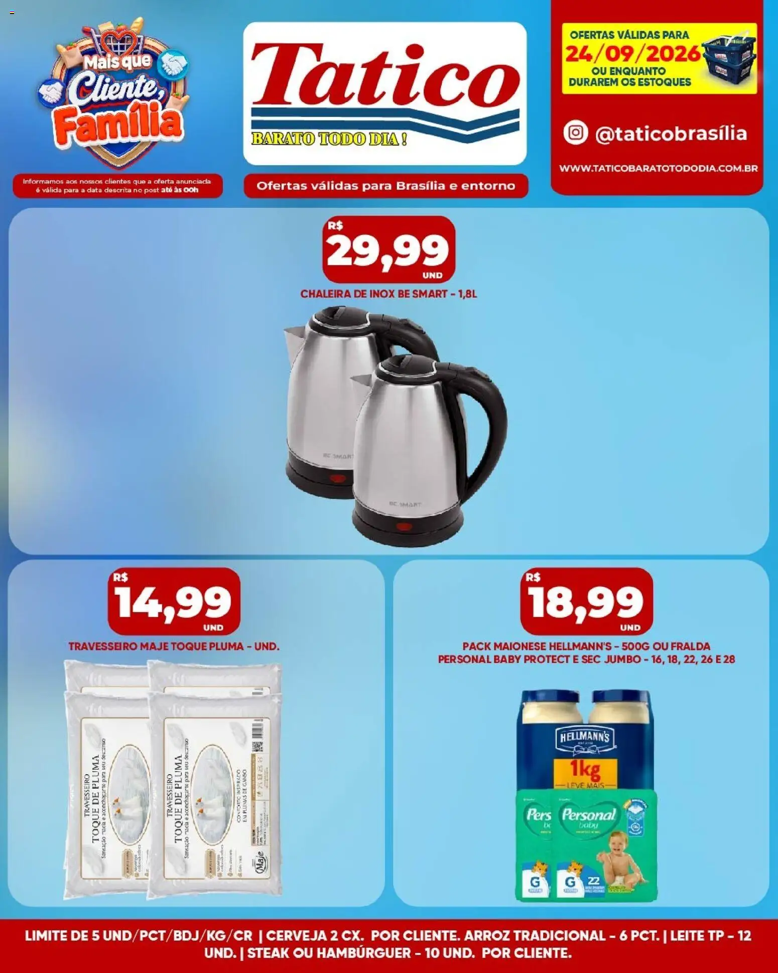 Tatico Folheto - válido de 24/09/2026 | Página: 12 | Produtos: Steak, Cerveja, Arroz, Maionese