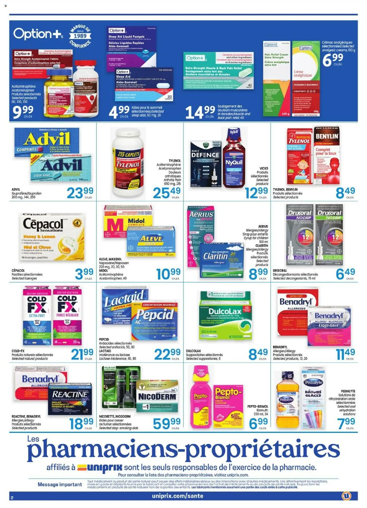 Uniprix flyer valid from Oct 1, 2026 | Page: 2 | Products: Cream, Syrup, Ingredients