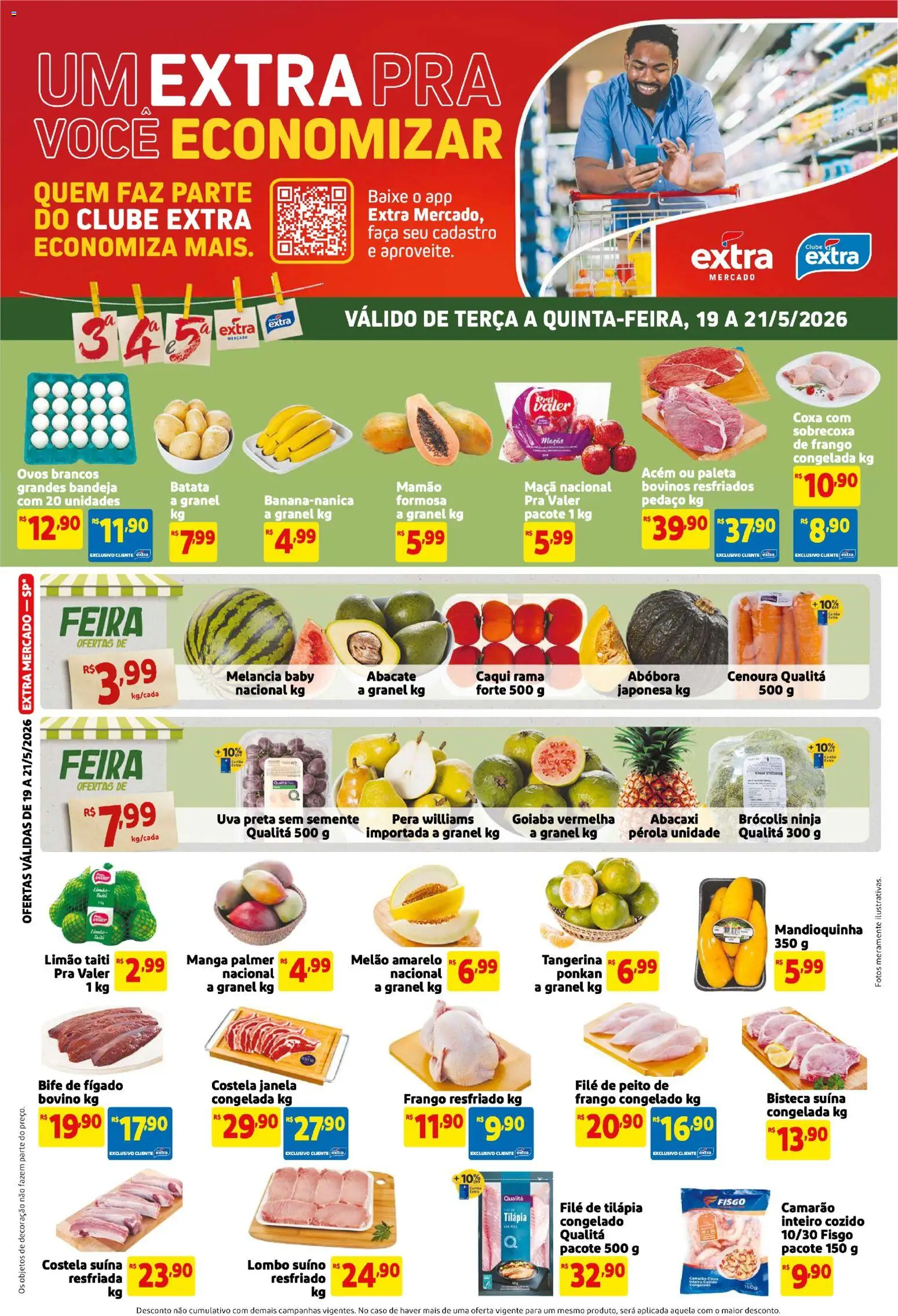 Extra Folheto - válido de 19.05.2026 | Página: 1 | Produtos: Melancia, Janela, Tilápia, Brócolis