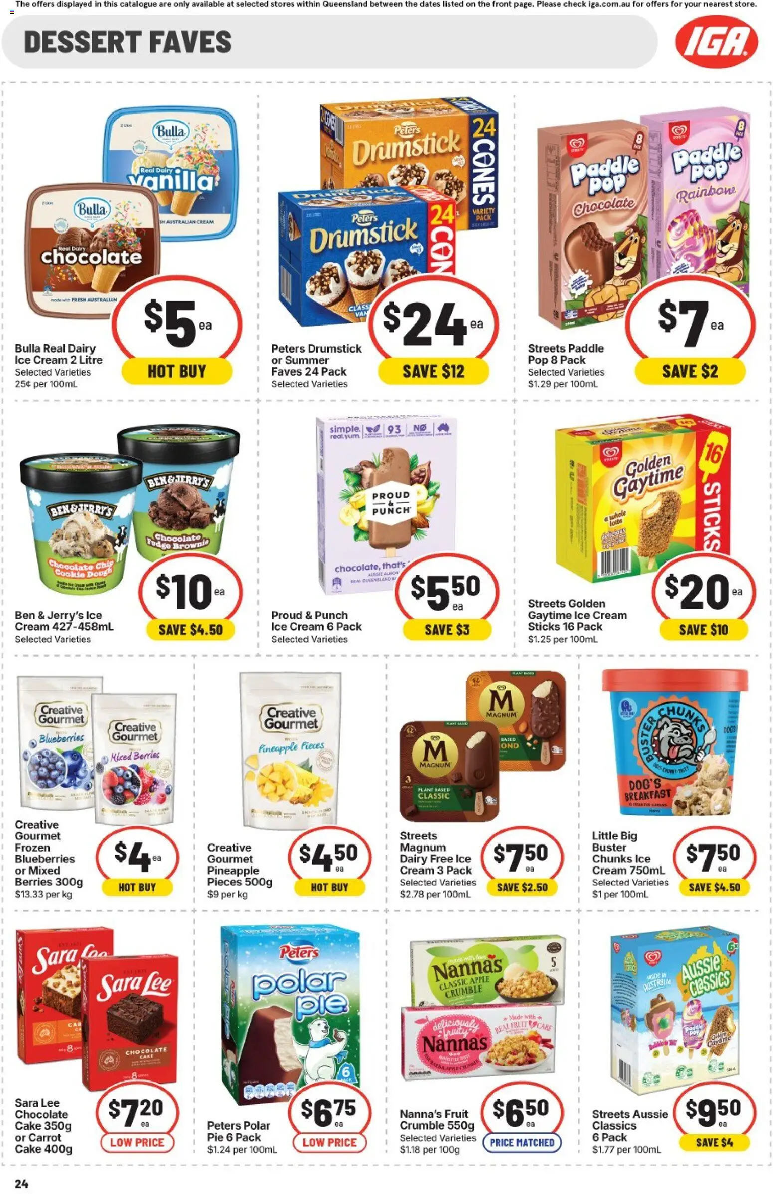IGA catalogue - valid from 01/07/2026 | Page: 24 | Products: Chocolate, Ice cream, Blueberries, Scarf