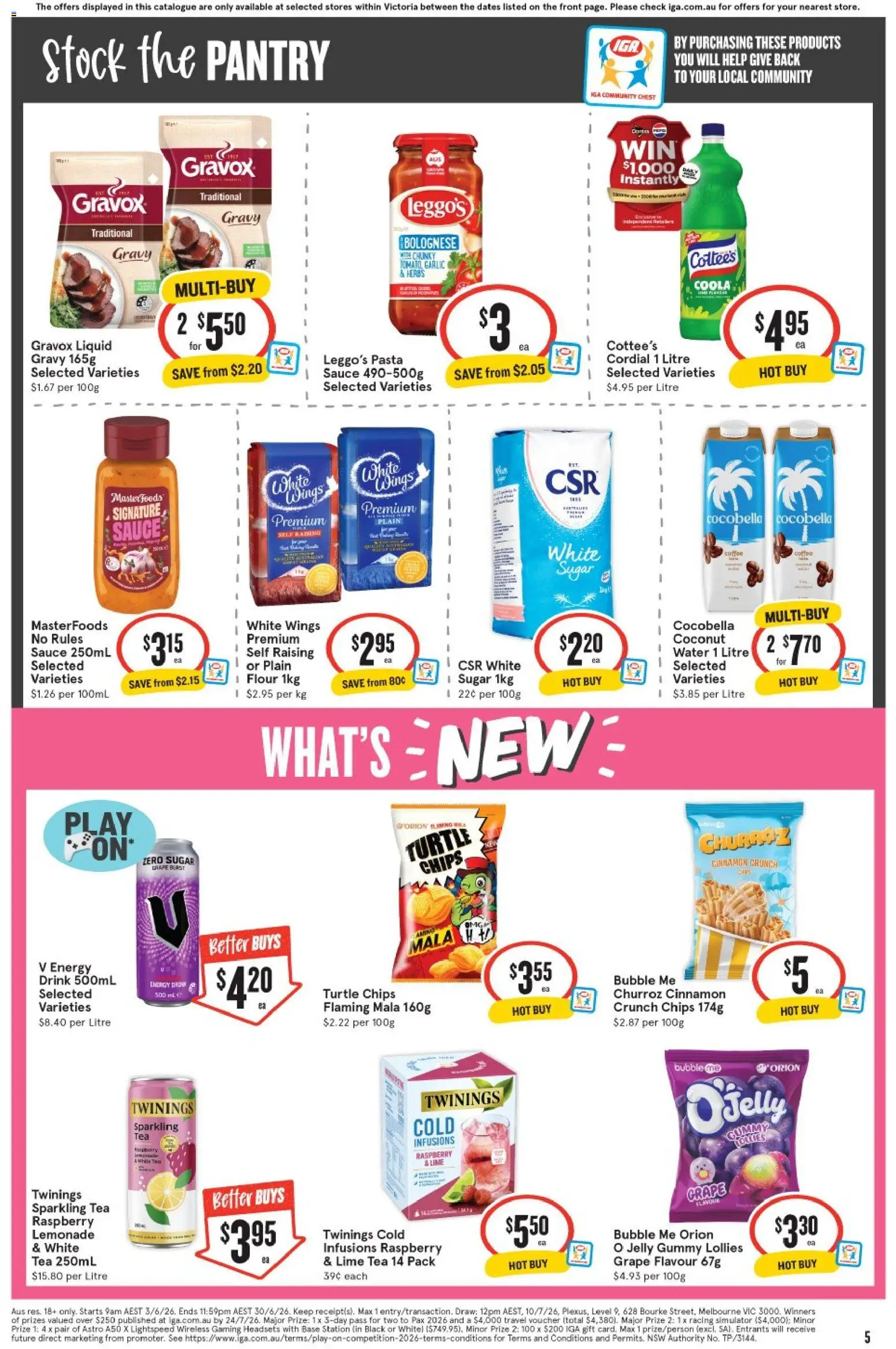 IGA catalogue - valid from 10.06.2026 | Page: 6 | Products: Energy drink, Pasta, Water, Lime