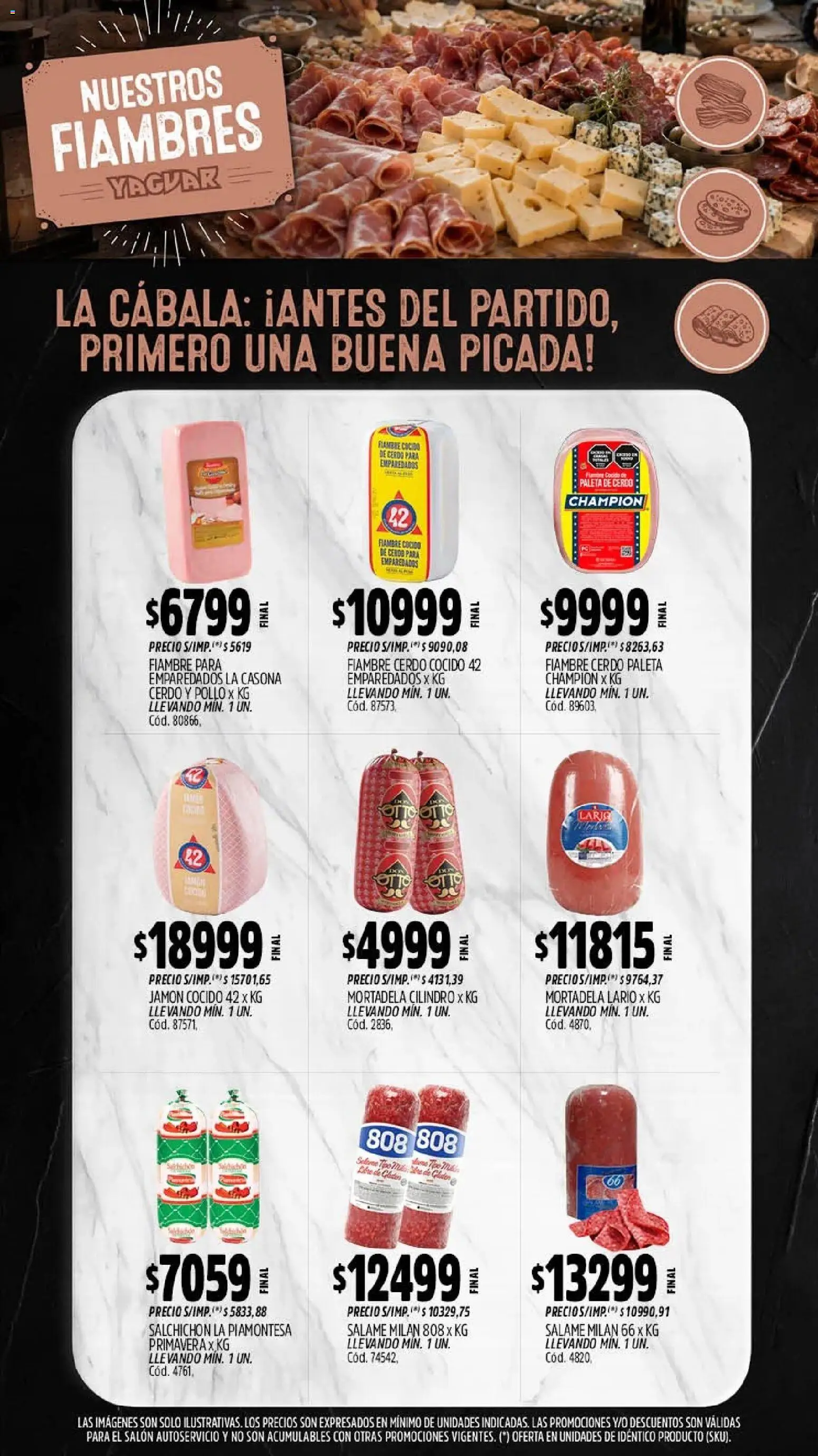 Yaguar - Oferta Semanal Trelew │ válido desde el 20/07/2026 | Página: 8 | Productos: Jamón cocido, Mortadela, Paleta, Salame