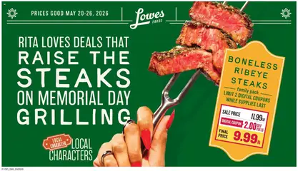 Preview of Lowes Foods weekly ads valid from 20.05.2026
