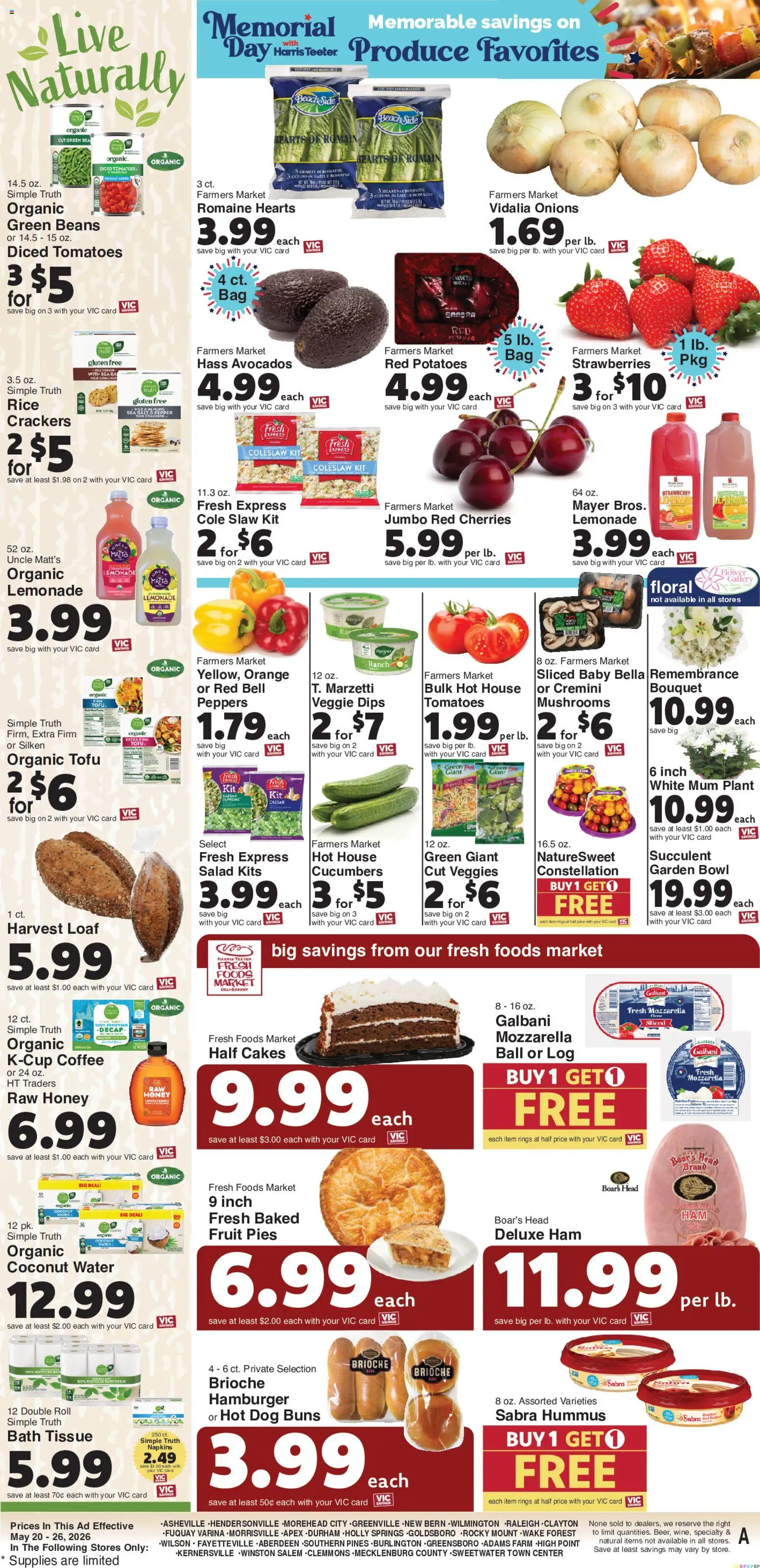 Harris Teeter Weekly Ad - NC - valid from 20.05.2026 | Page: 13 | Products: Ham, Tomatoes, Strawberries, Potatoes
